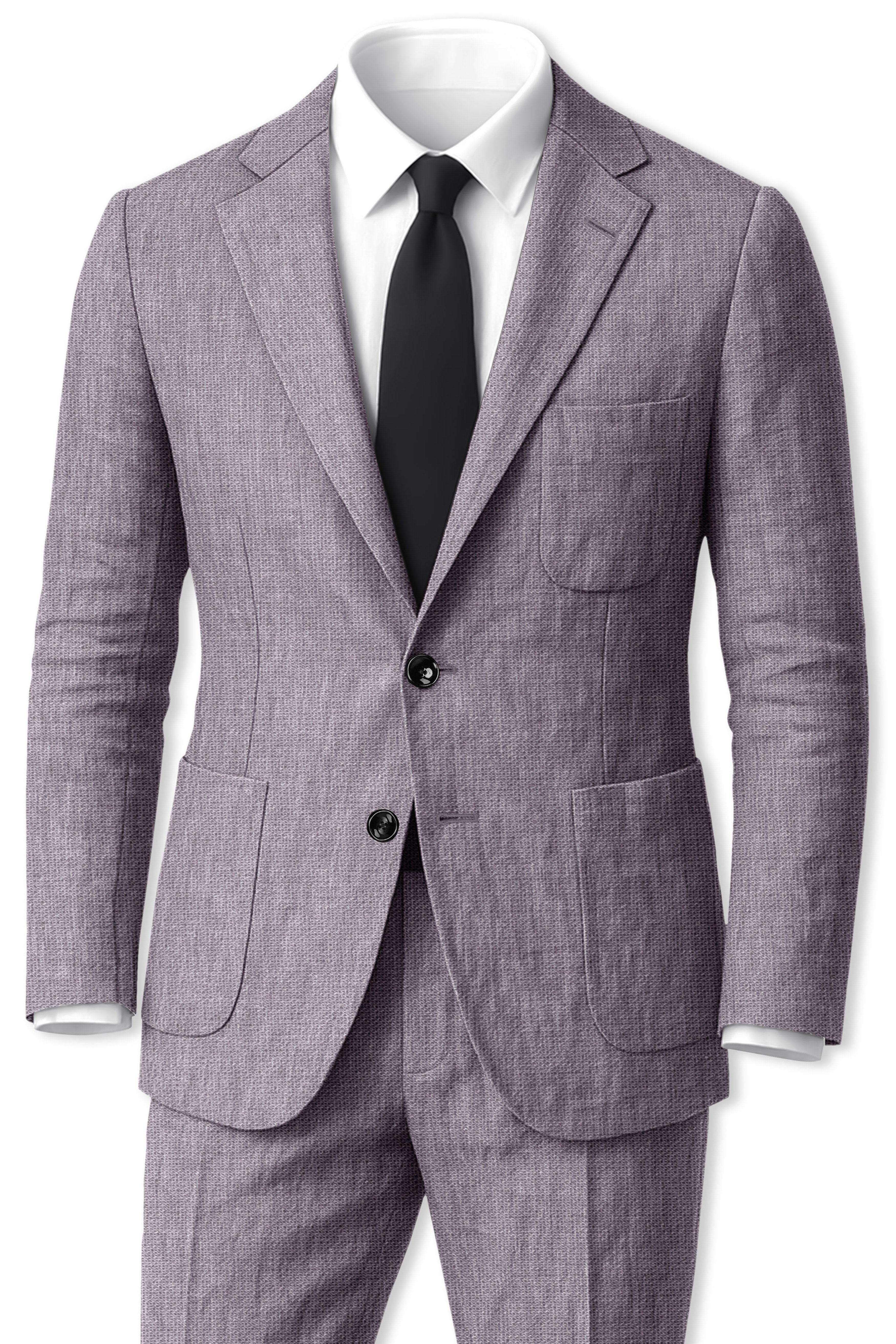 Cinerro-Monsoon Gray Luxurious Linen Single Breasted Sports Suit