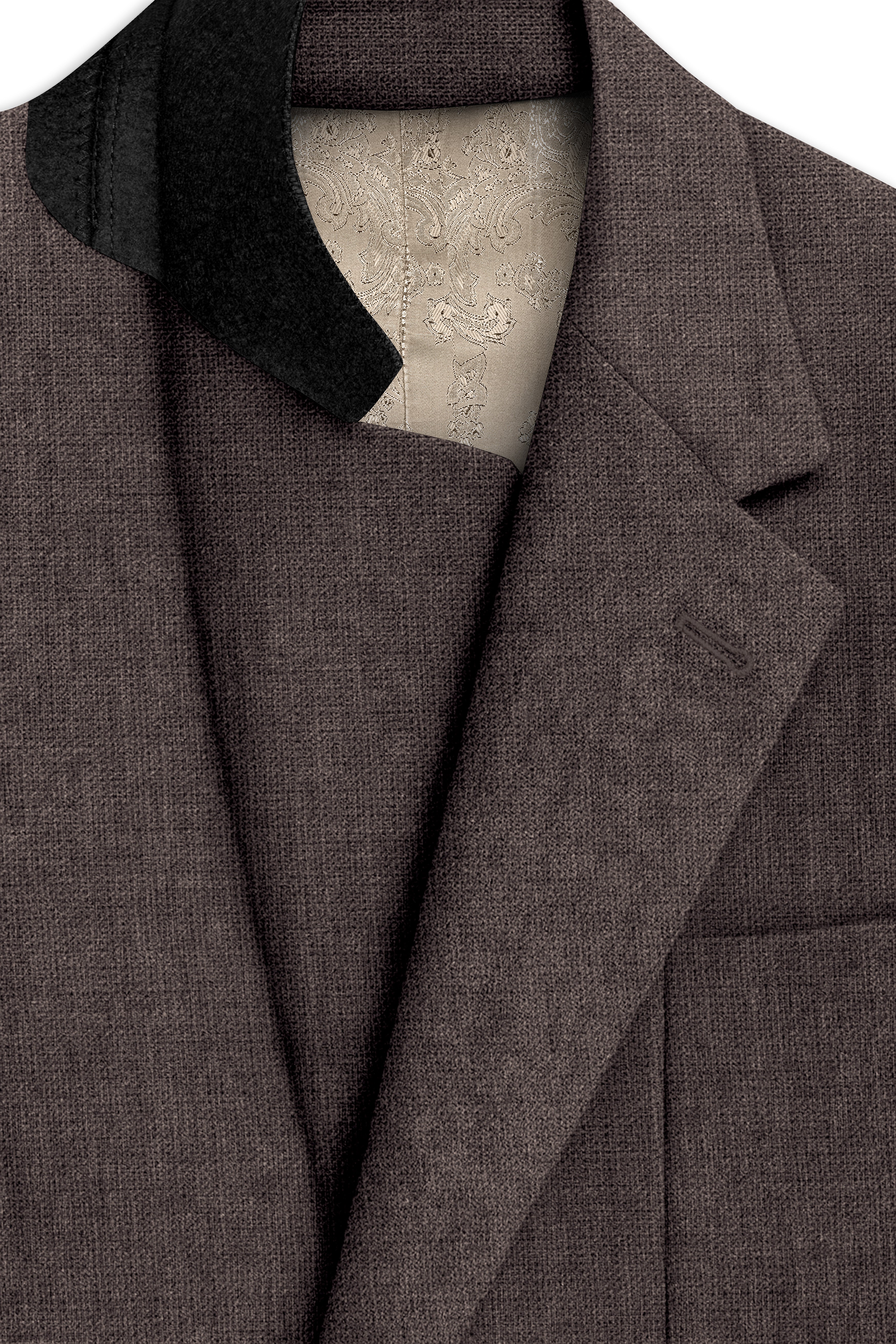 Terravo-Iridium Brown Luxurious Linen Single Breasted Sports Suit