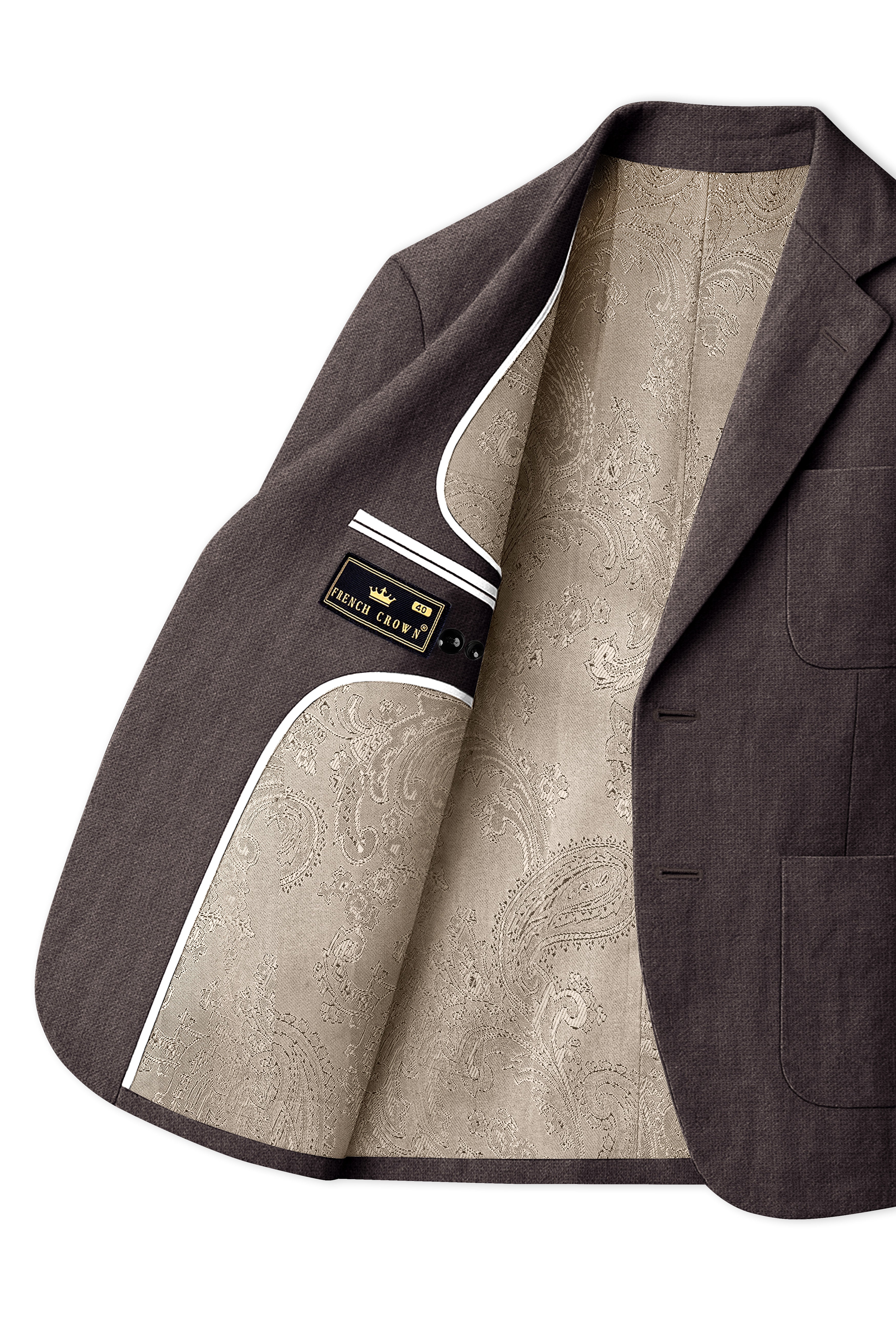 Terravo-Iridium Brown Luxurious Linen Single Breasted Sports Suit