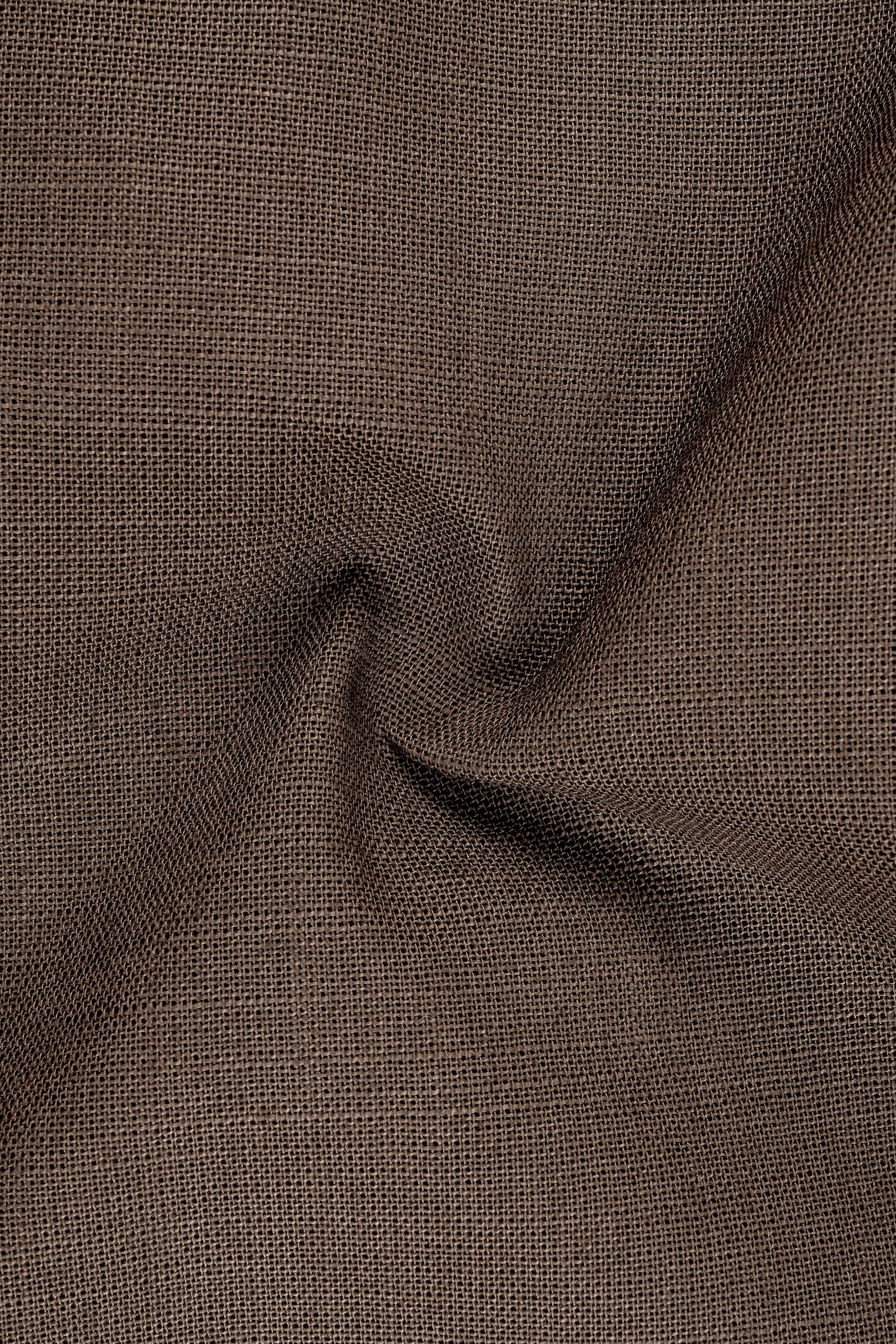 Velbrun-Kabul Brown Luxurious Linen Single Breasted Sports Suit