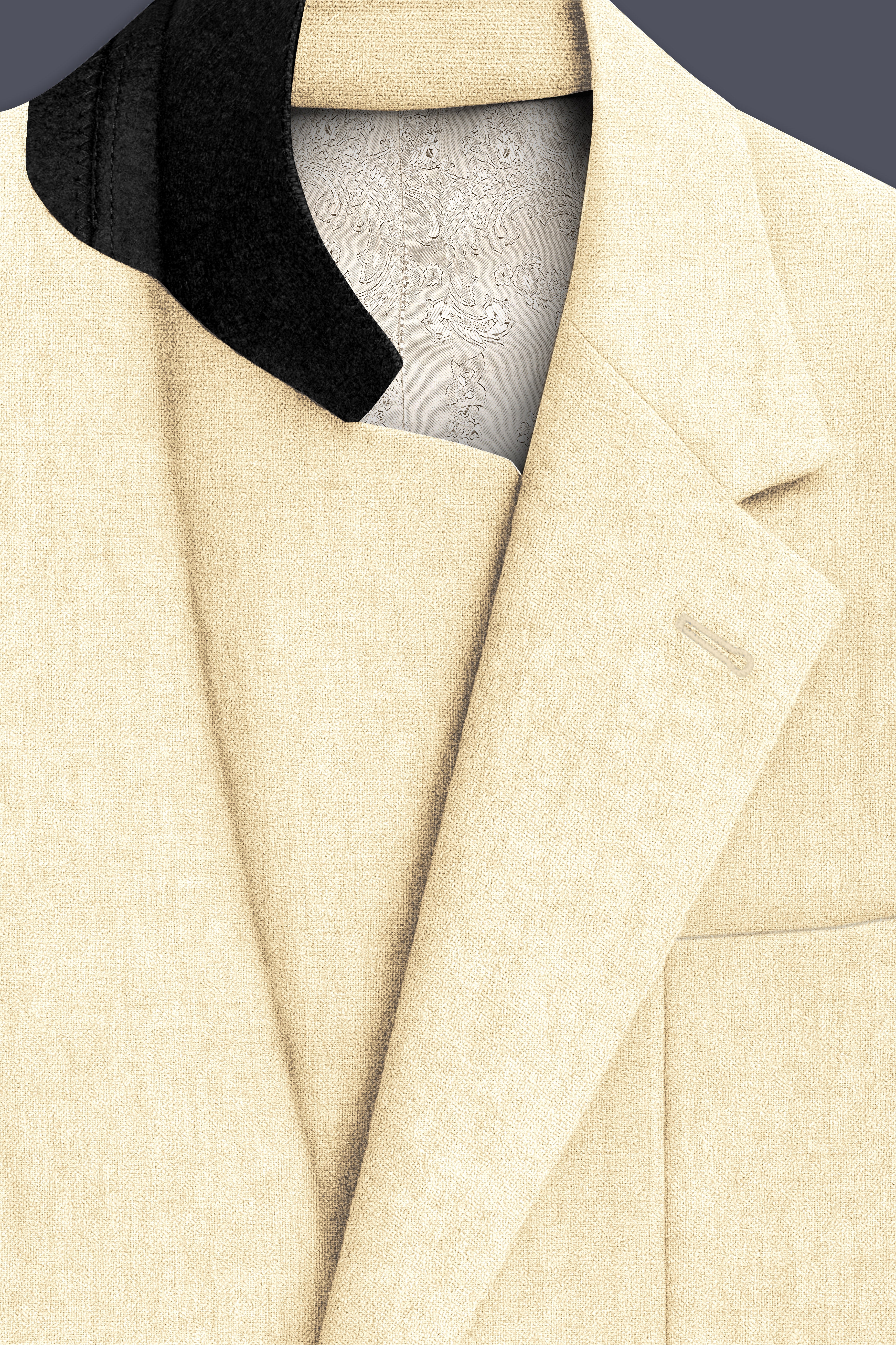 Crevano-Tequila Cream Luxurious Linen Single Breasted Sports Suit