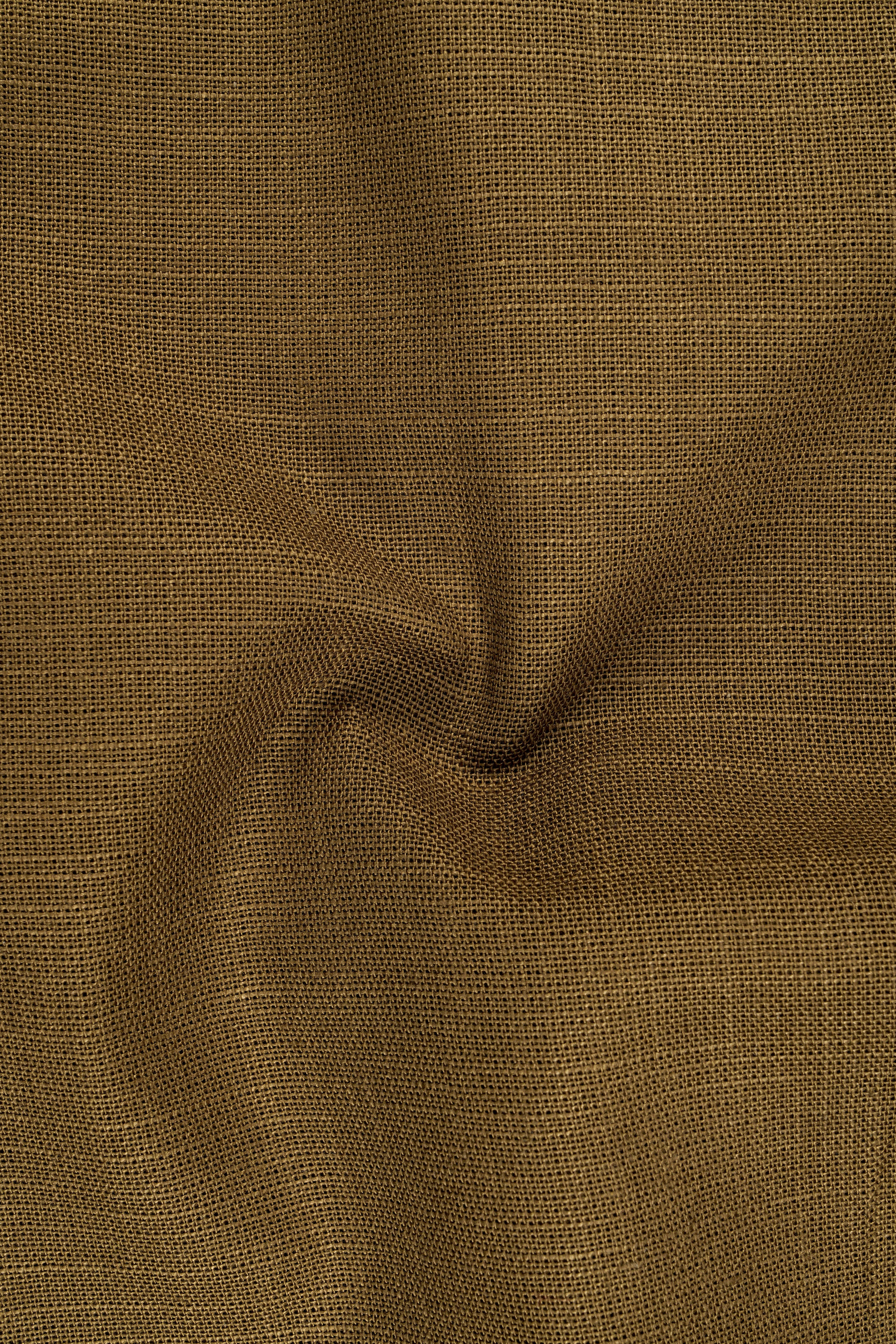Brunoro-Shadow Brown Luxurious Linen Single Breasted Sports Suit