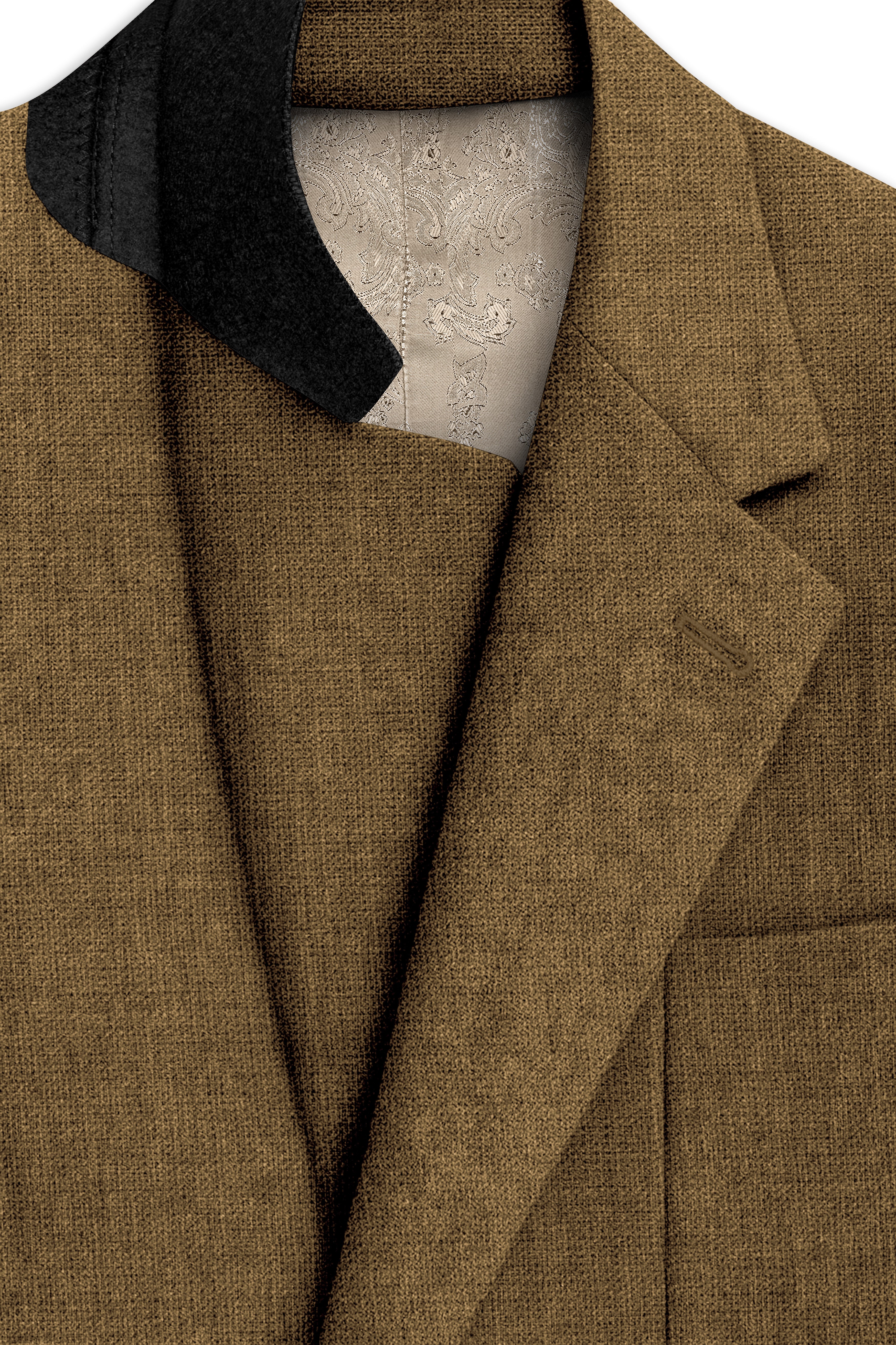 Brunoro-Shadow Brown Luxurious Linen Single Breasted Sports Suit