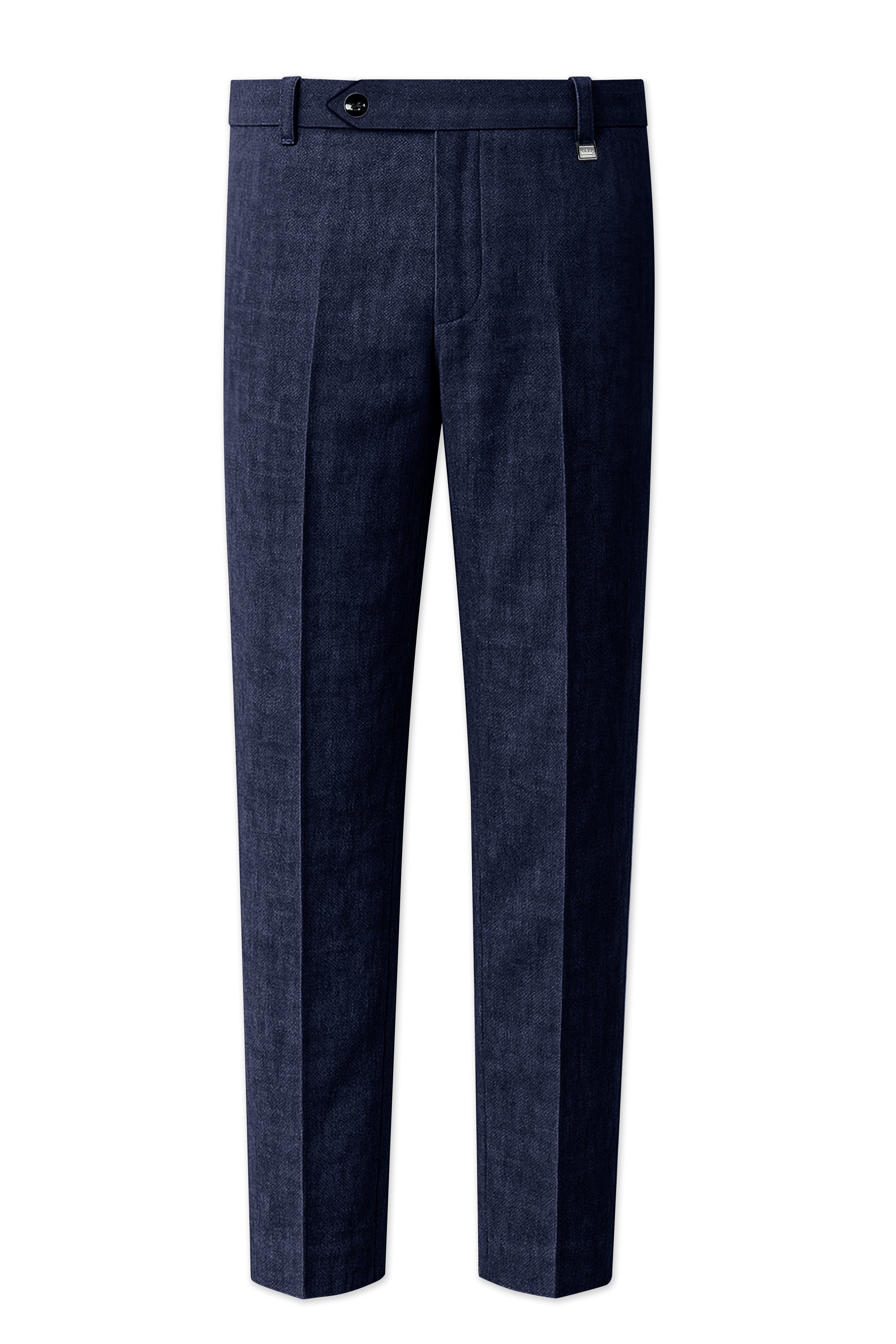 Azurven-Firefly Blue Luxurious Linen Single Breasted Sports Suit