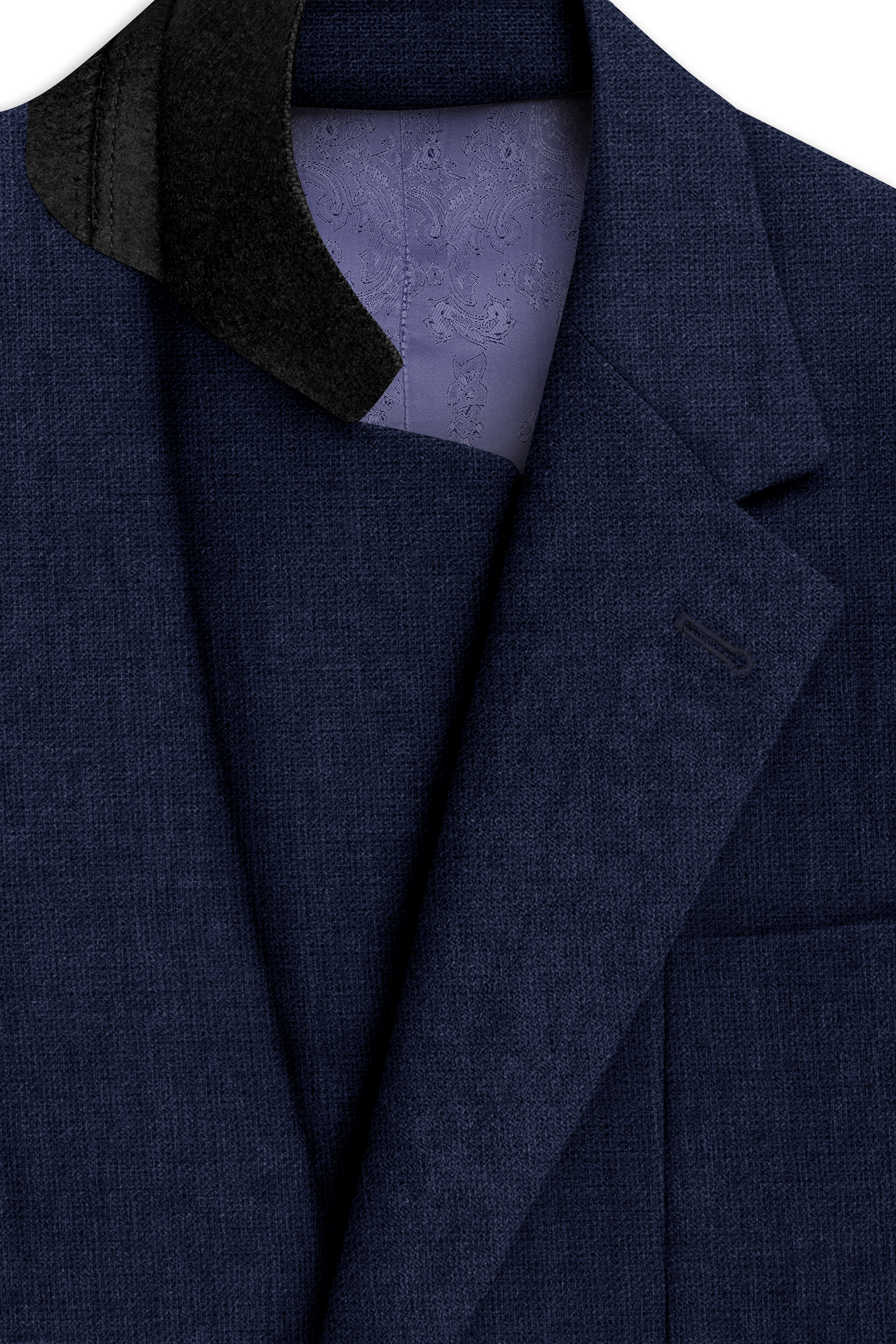 Azurven-Firefly Blue Luxurious Linen Single Breasted Sports Suit