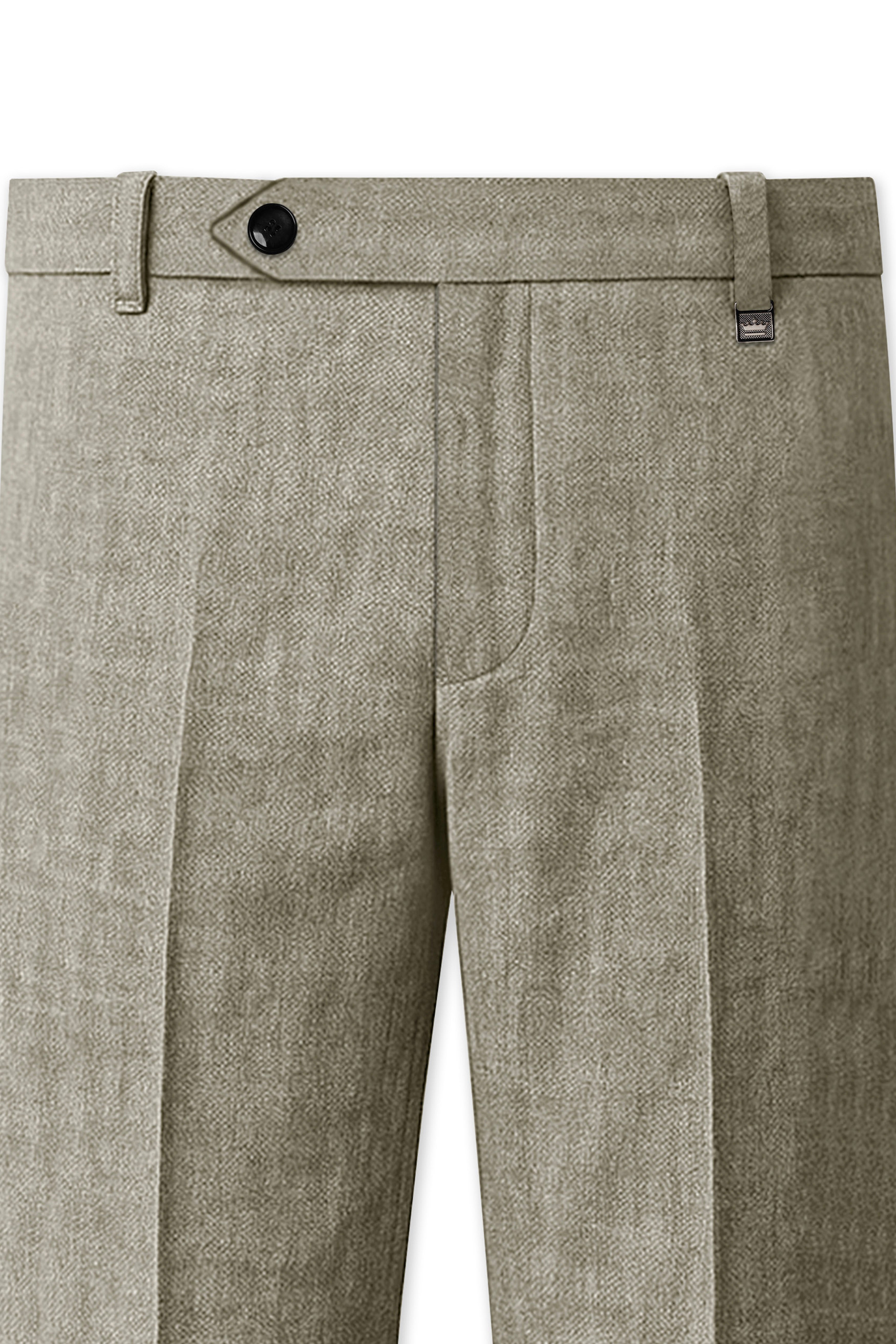 Virenza-Thistle Green Luxurious Linen Single Breasted Sports Suit