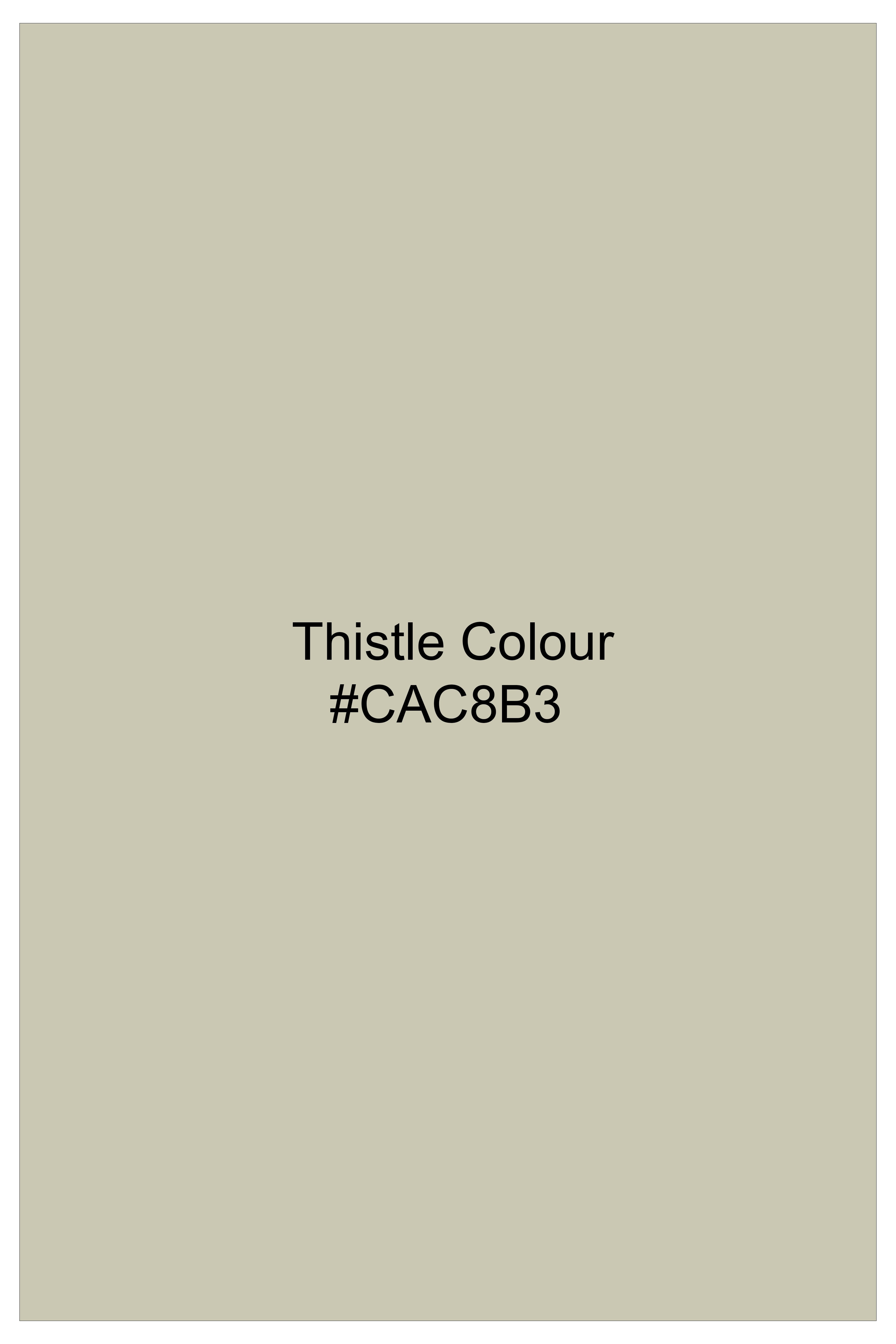 Virenza-Thistle Green Luxurious Linen Single Breasted Sports Suit