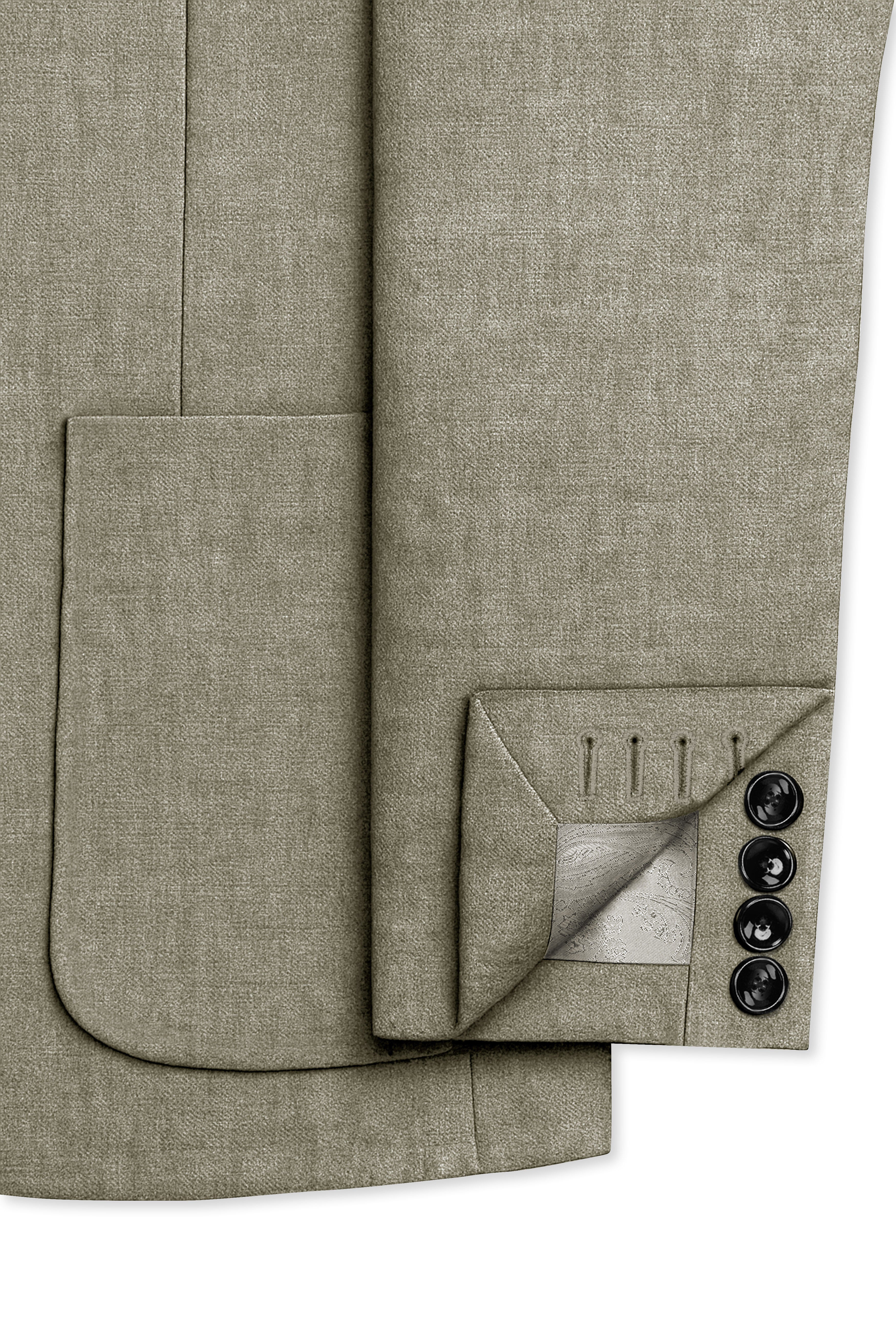 Virenza-Thistle Green Luxurious Linen Single Breasted Sports Suit