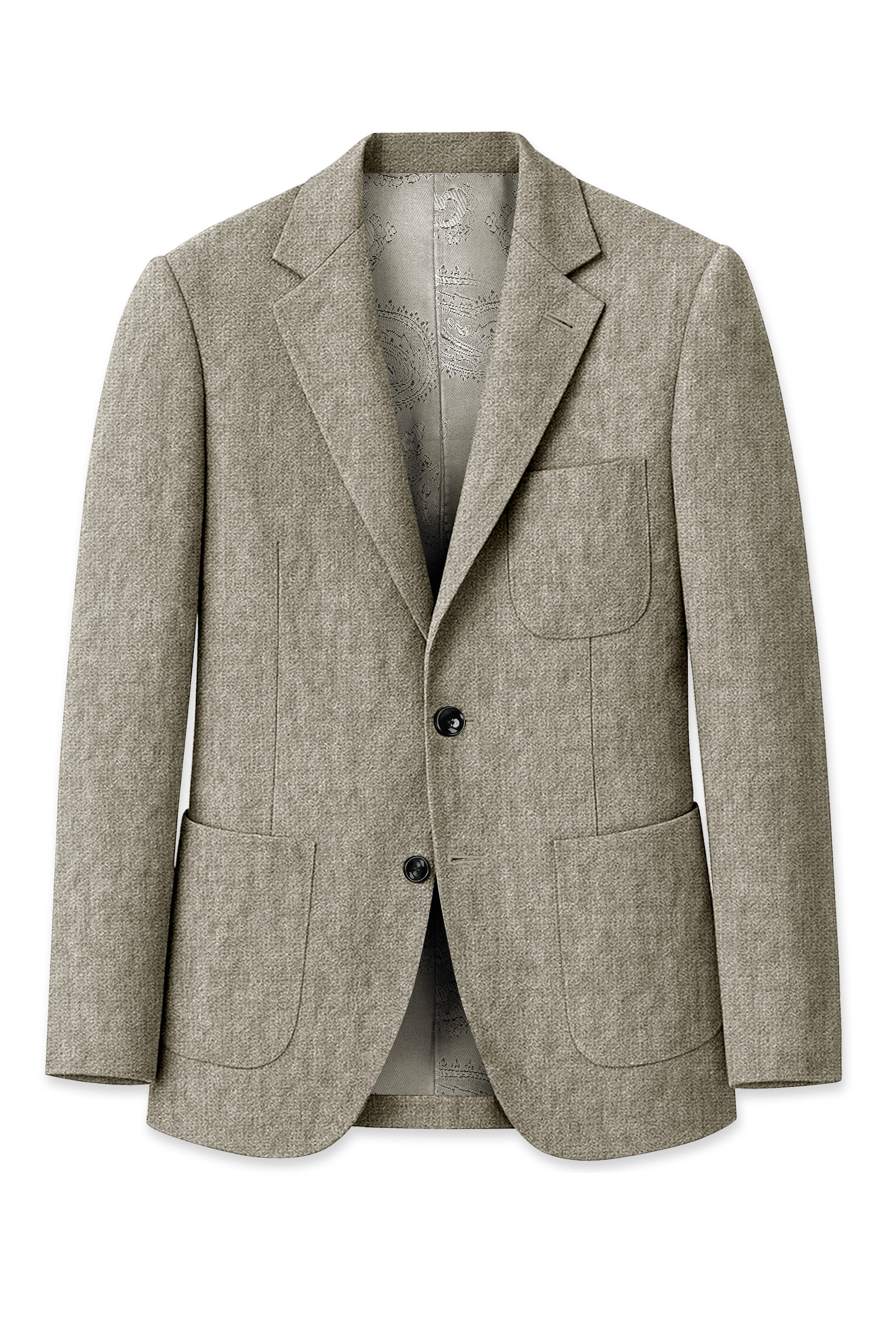 Virenza-Thistle Green Luxurious Linen Single Breasted Sports Suit