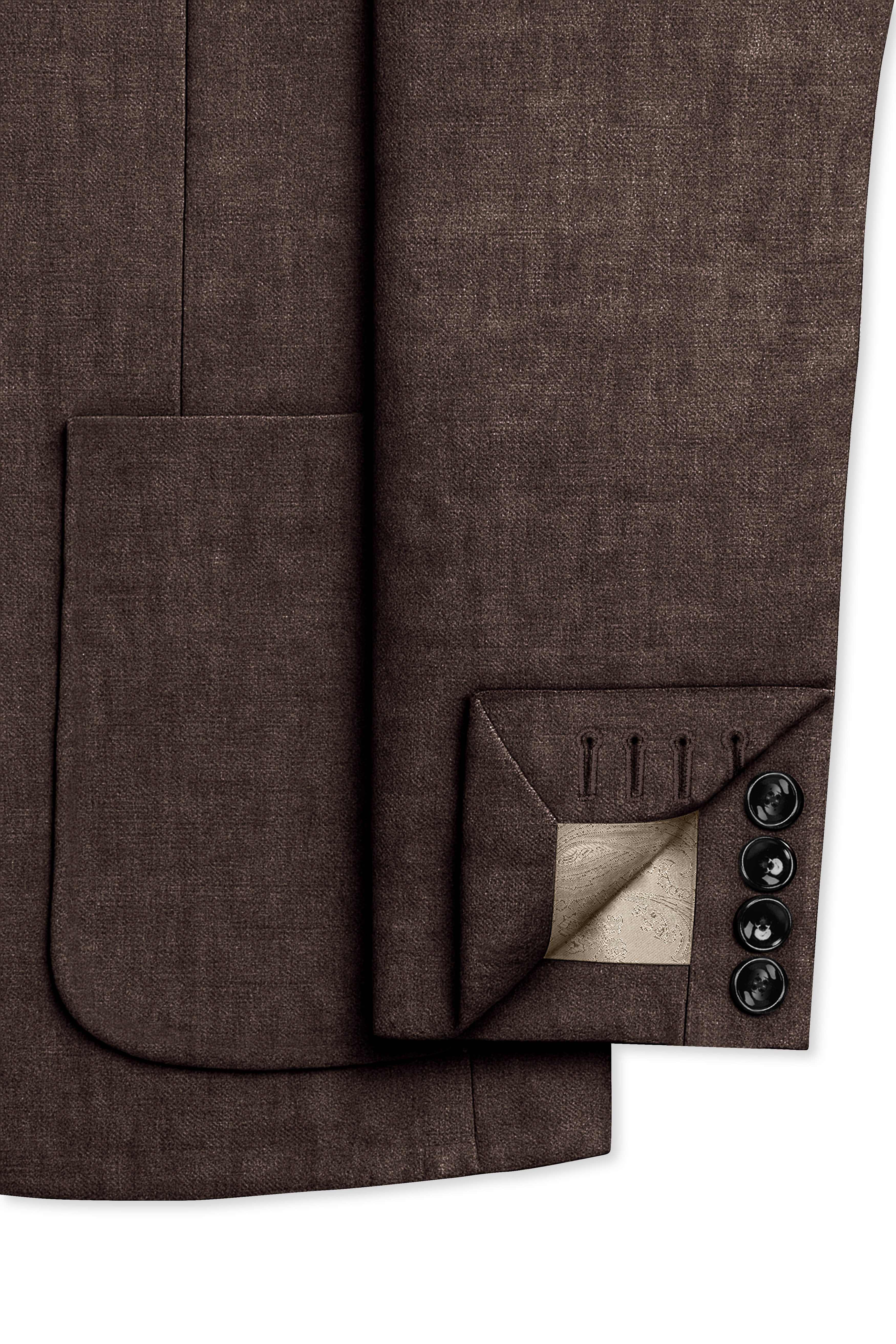 Terravo-Bistre Brown Luxurious Linen Single Breasted Sports Suit