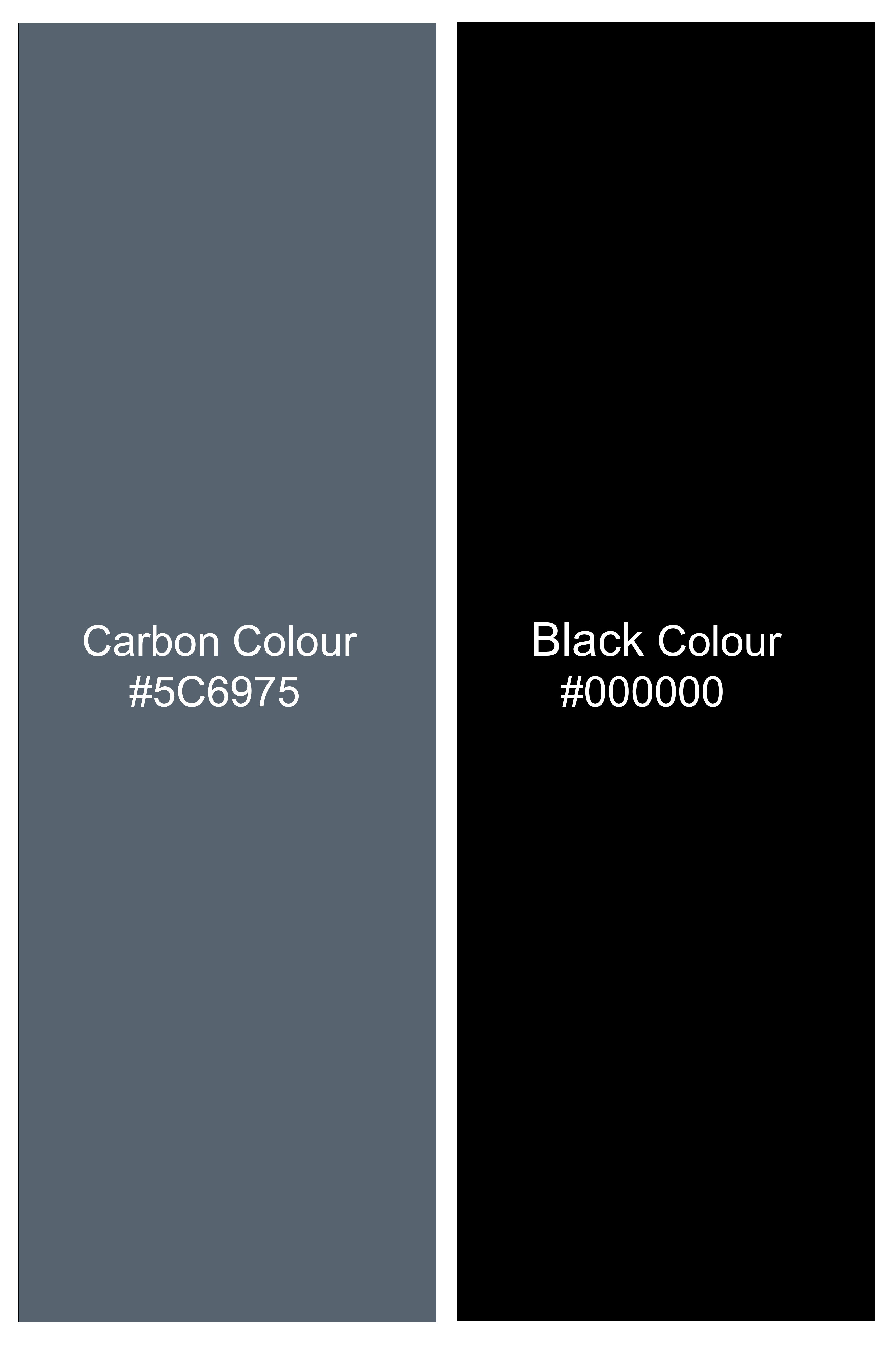 Obscaro-Carbon Gray And Cinder Black Camouflage Printed Cotton Single Breasted Suit