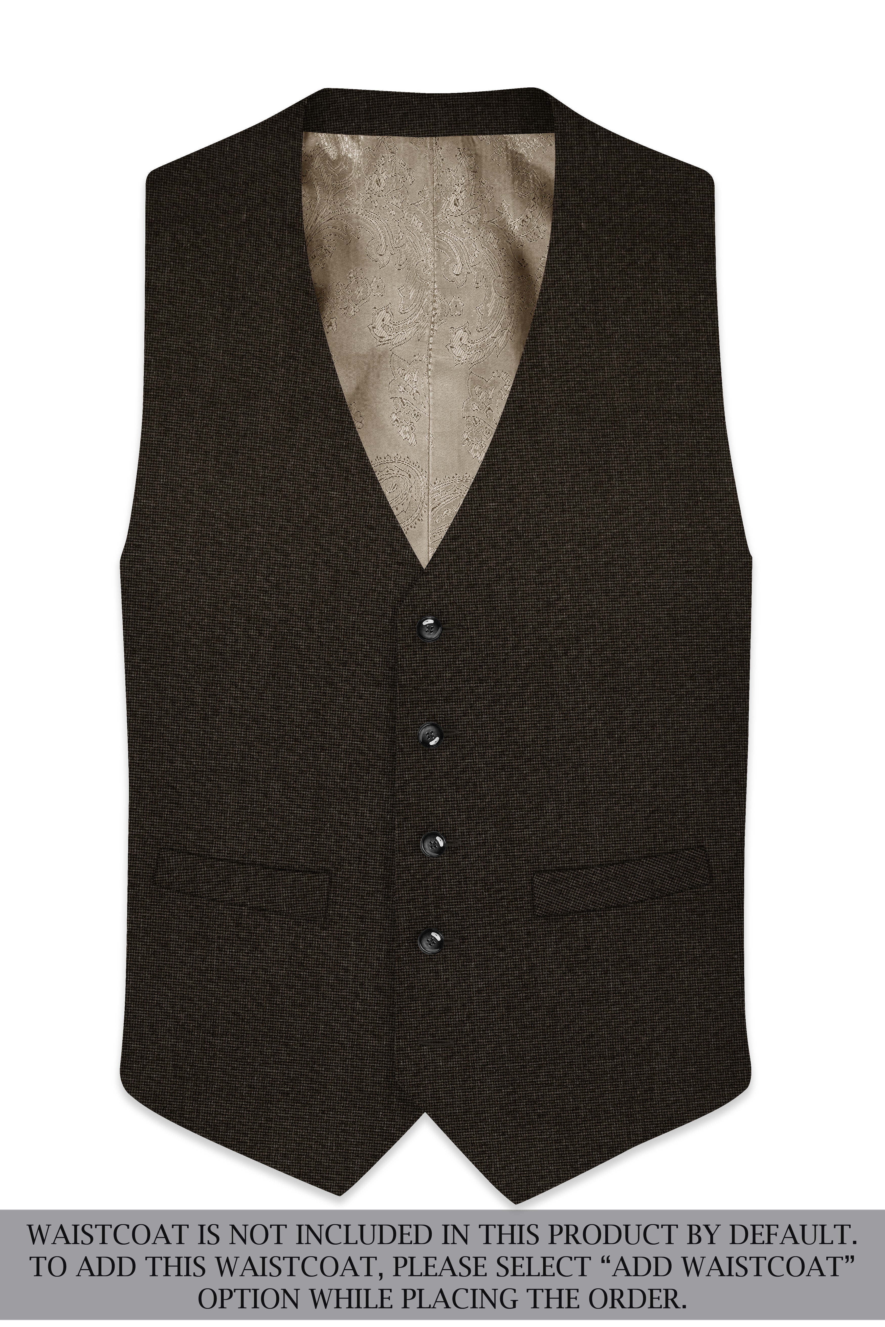 Bistrano-Acadia Brown Textured Wool Rich Single Breasted Suit