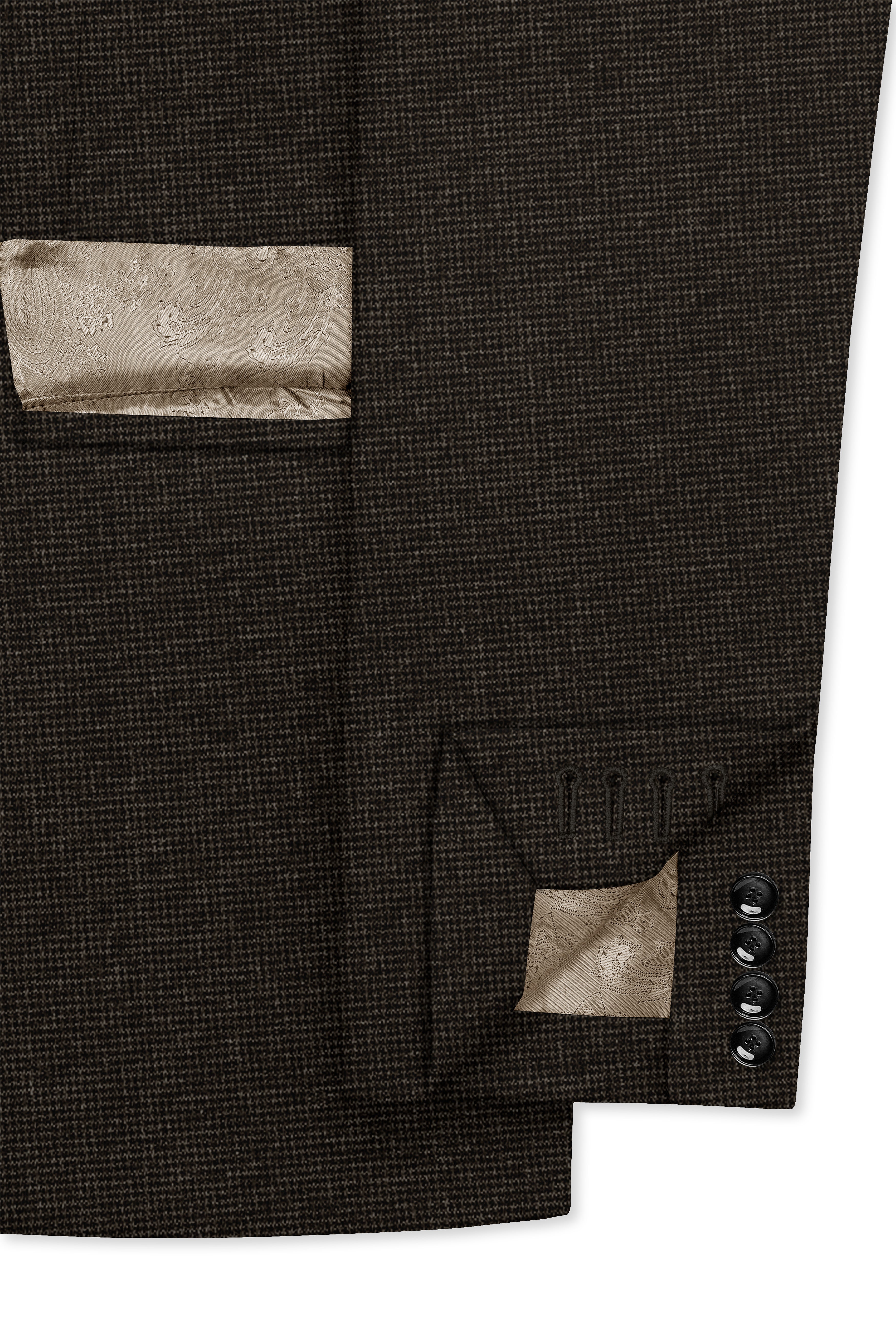 Bistrano-Acadia Brown Textured Wool Rich Single Breasted Suit