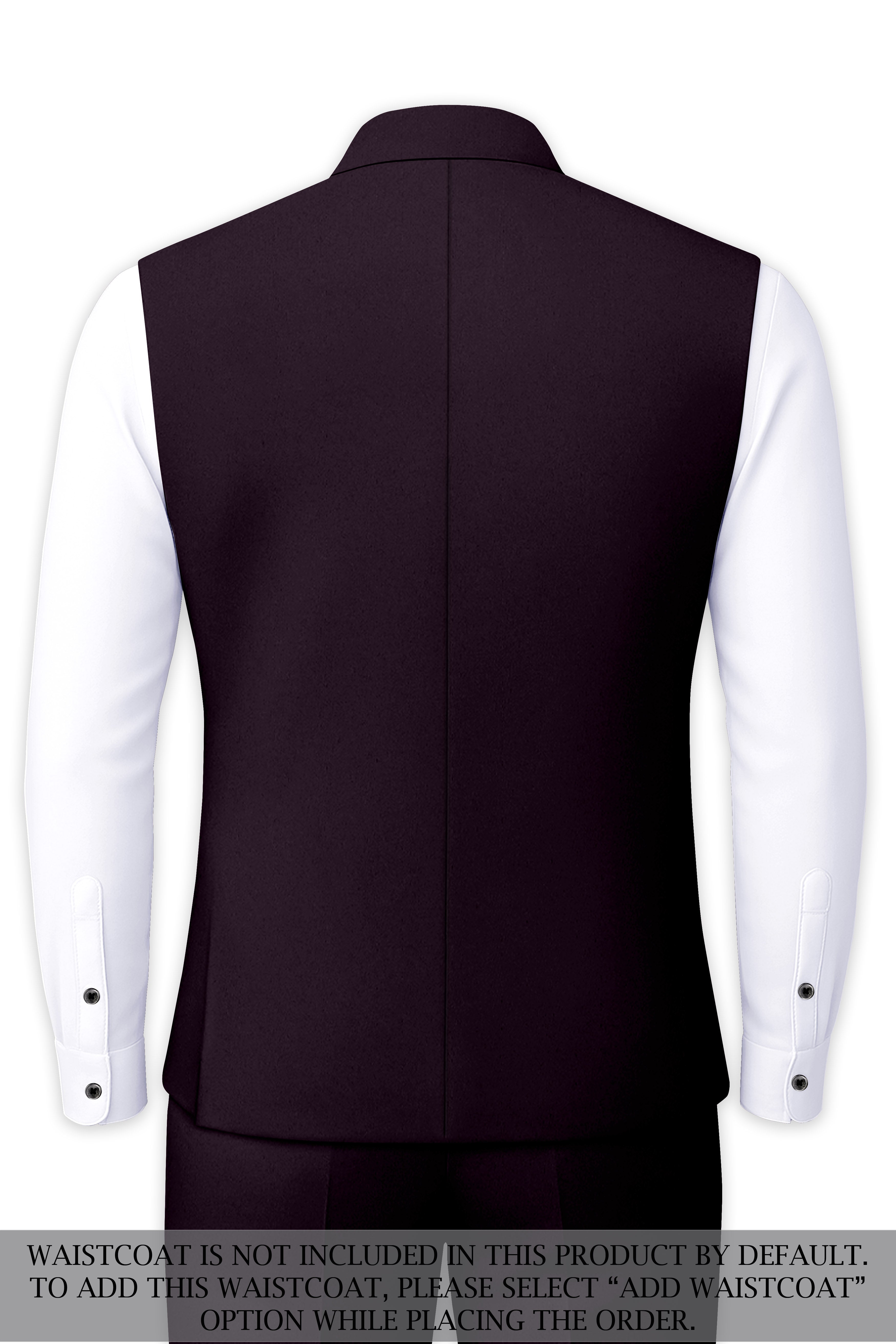 Marenzo-Korean Seal Maroon 4-Way Stretch Wool Rich Bandhgala Suit