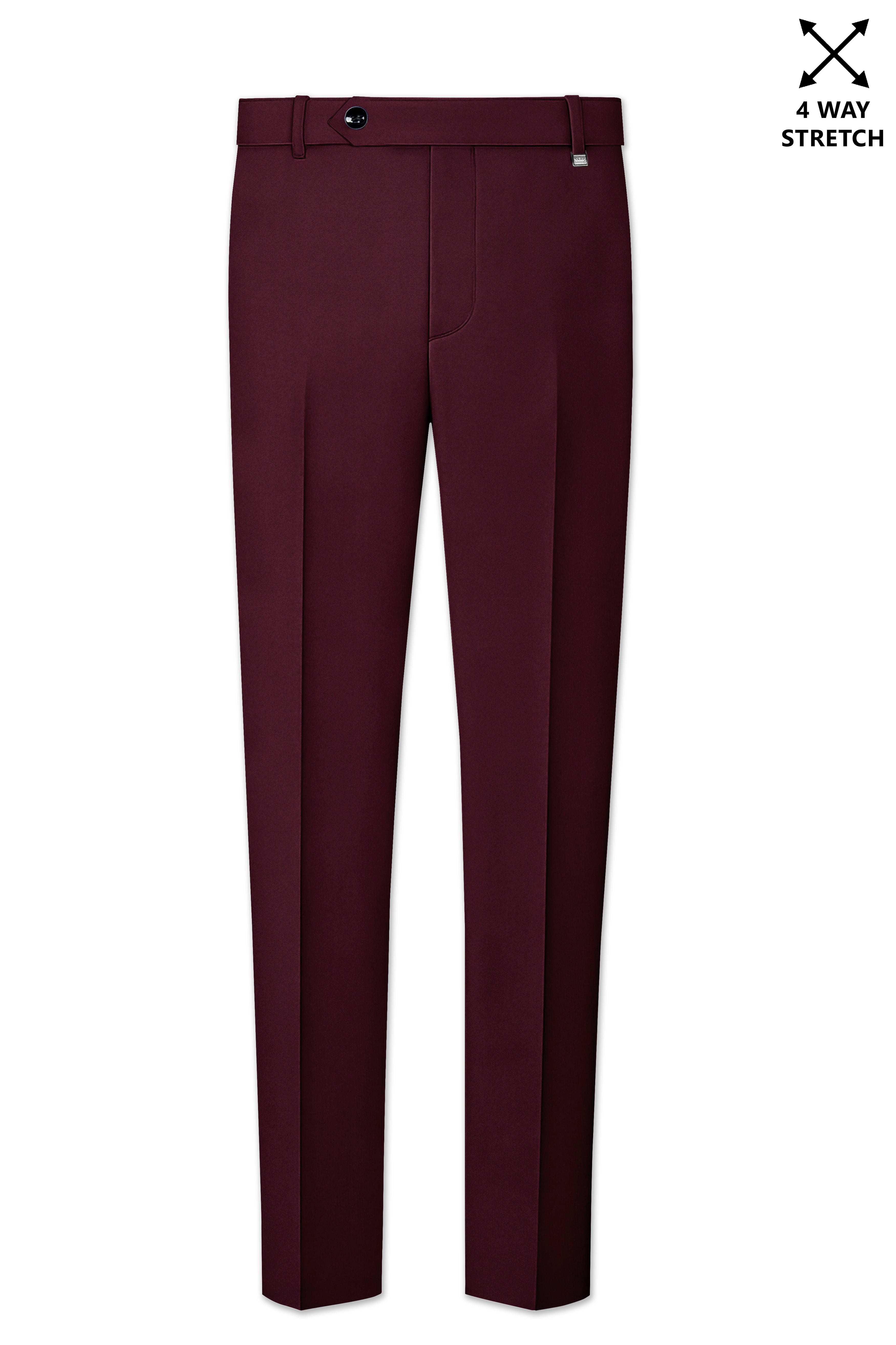 Flexmaro-Korean Crater Maroon 4-Way Stretch Wool Rich Tuxedo Suit