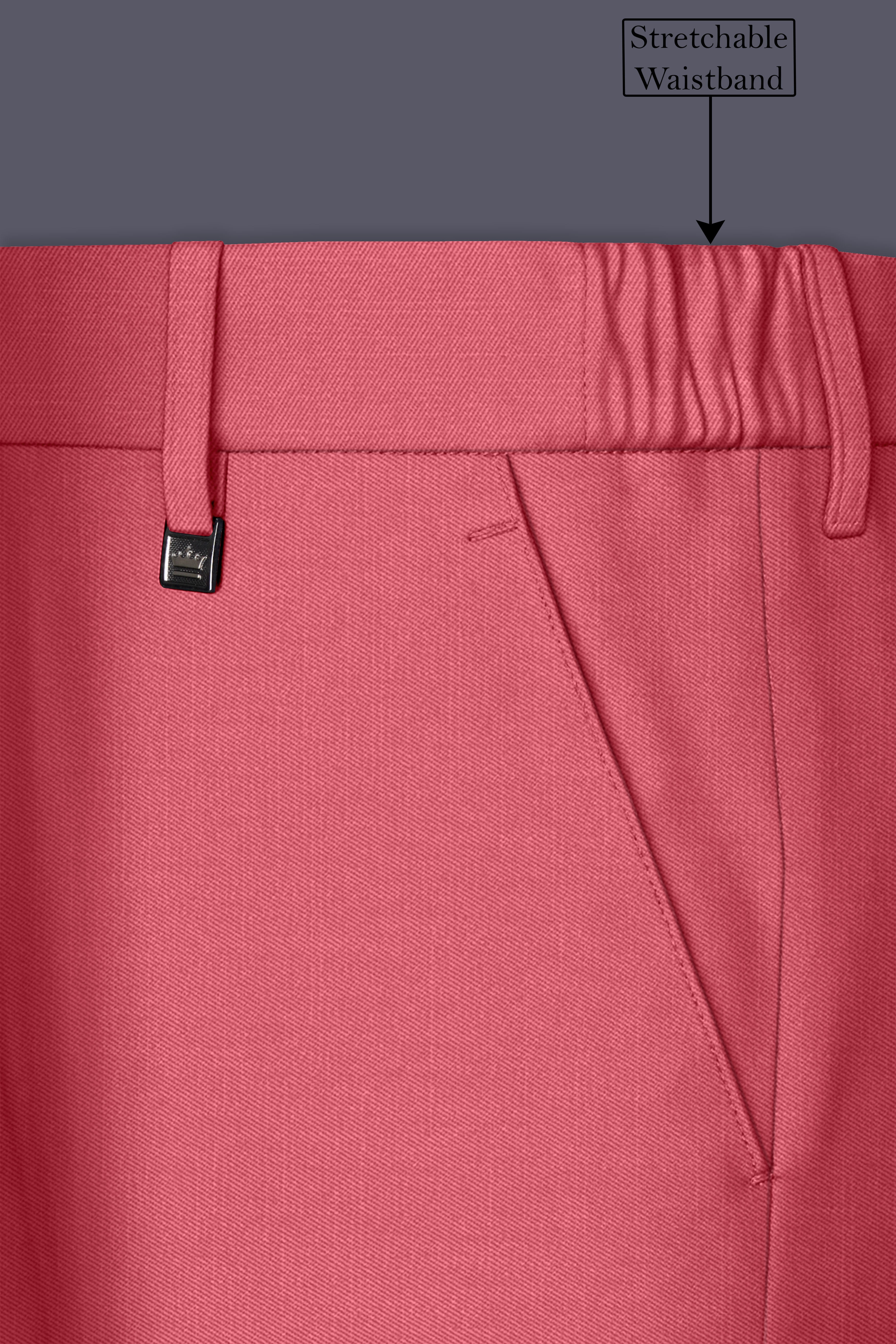 Aurerosa-Roman Pink Wool Rich Tuxedo Slight Stretch Suit