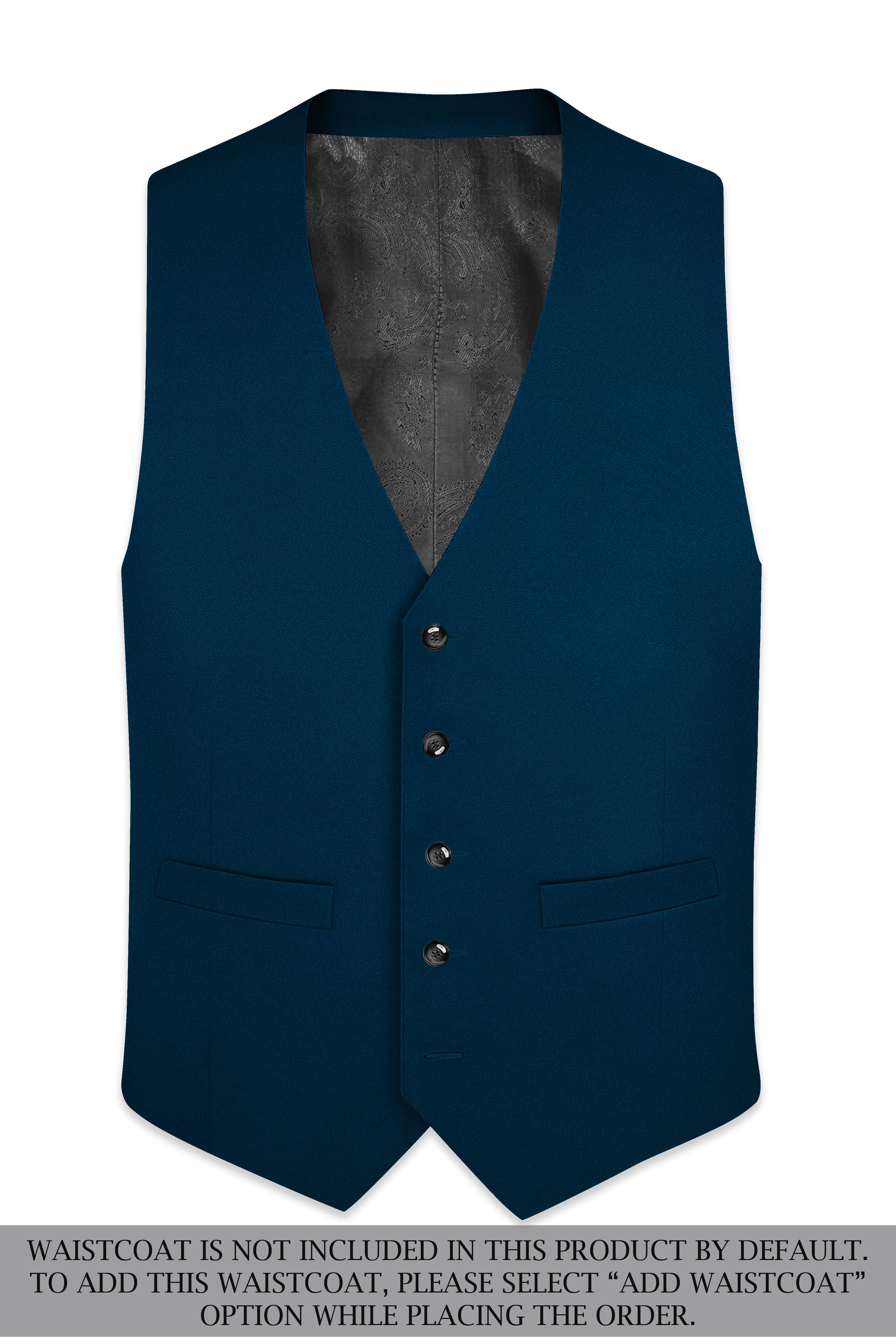 Aureblu-Korean Prussian Blue 4-Way Stretch Wool Rich Tuxedo Suit