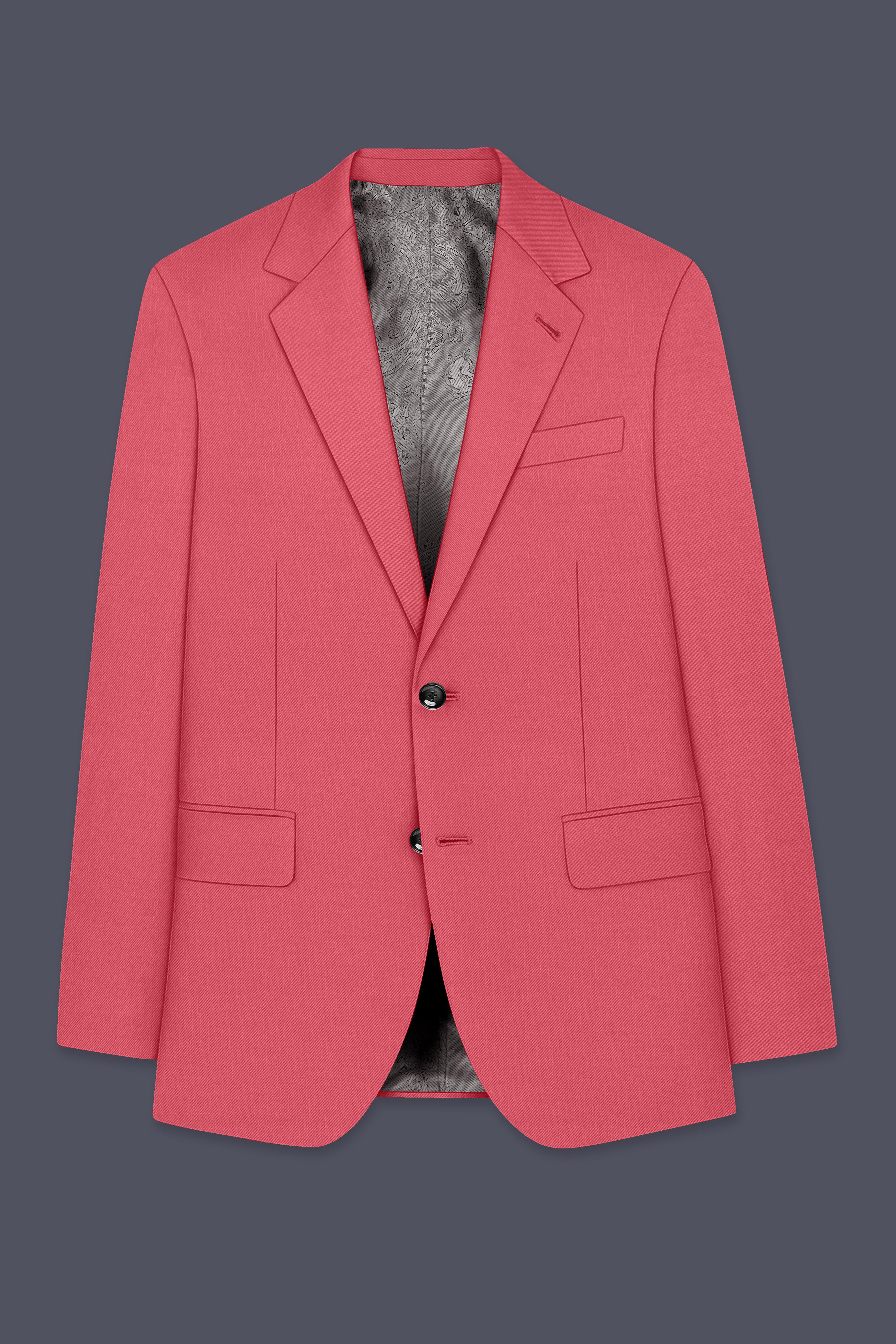Aurerosa-Roman Pink Wool Rich Single Breasted Slight Stretch Suit