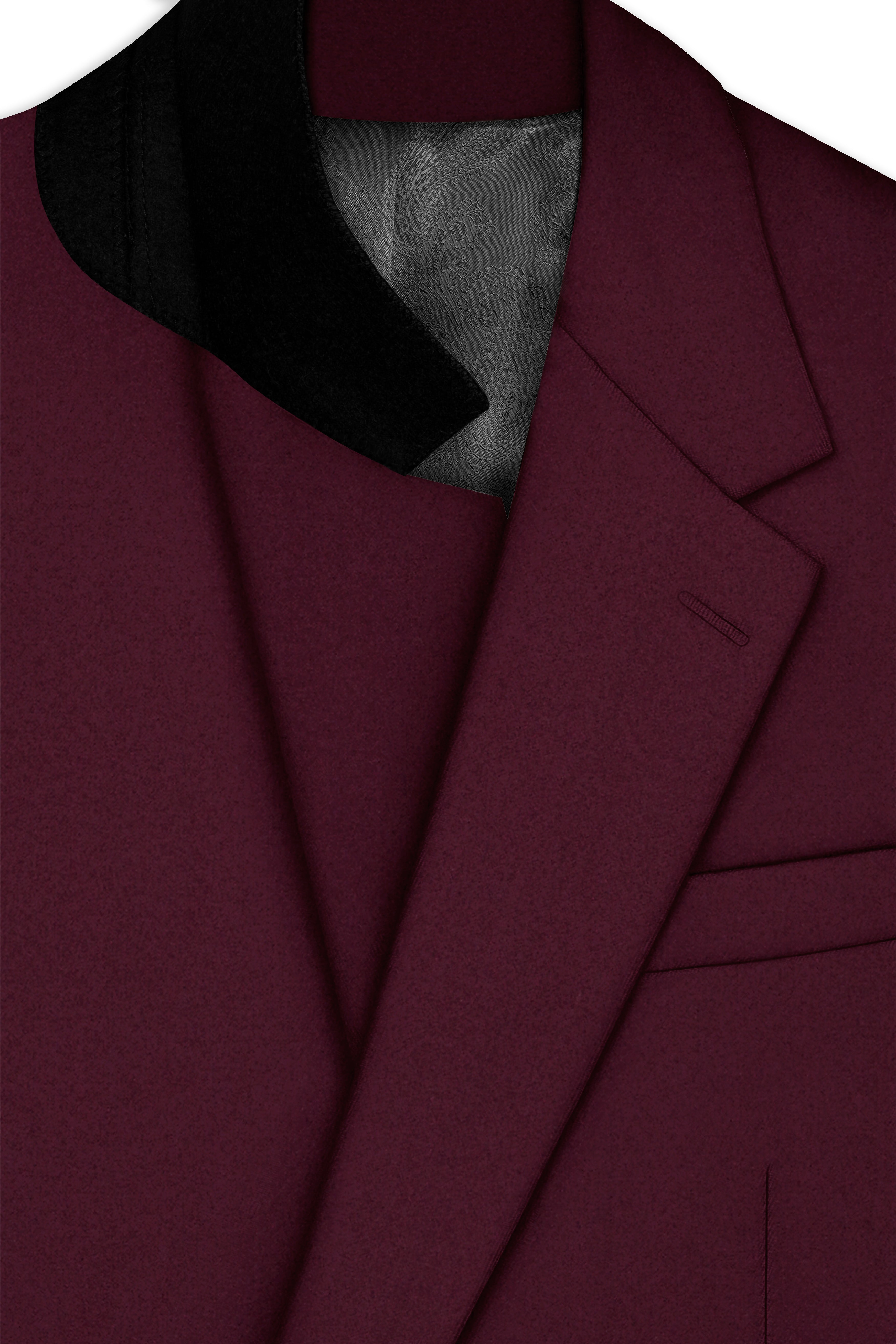 Flexmaro-Korean Crater Maroon 4-Way Stretch Wrinkle-Free Wool Rich Single Breasted Suit