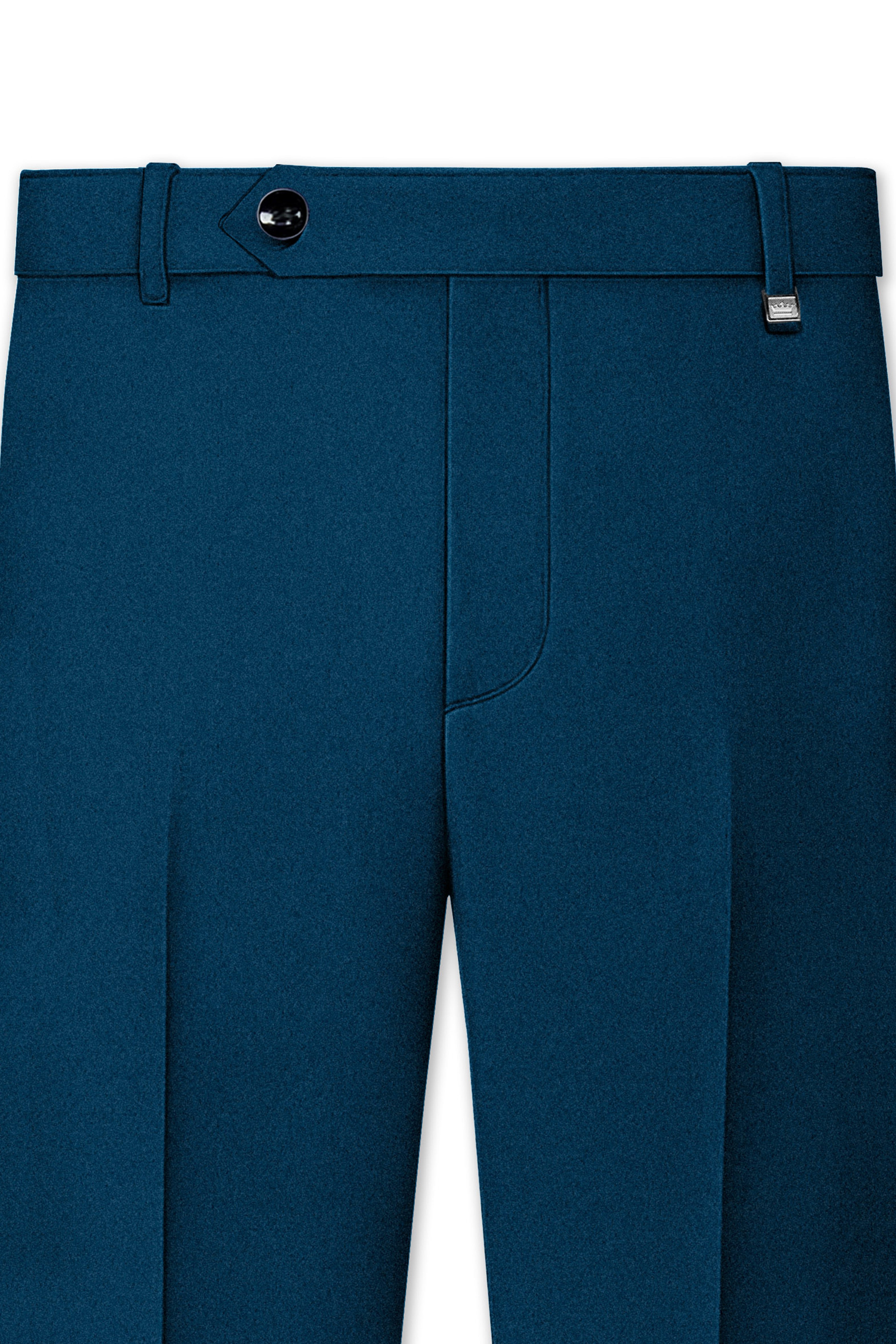 Aureblu-Korean Prussian Blue 4-Way Stretch Wool Rich Single Breasted Suit