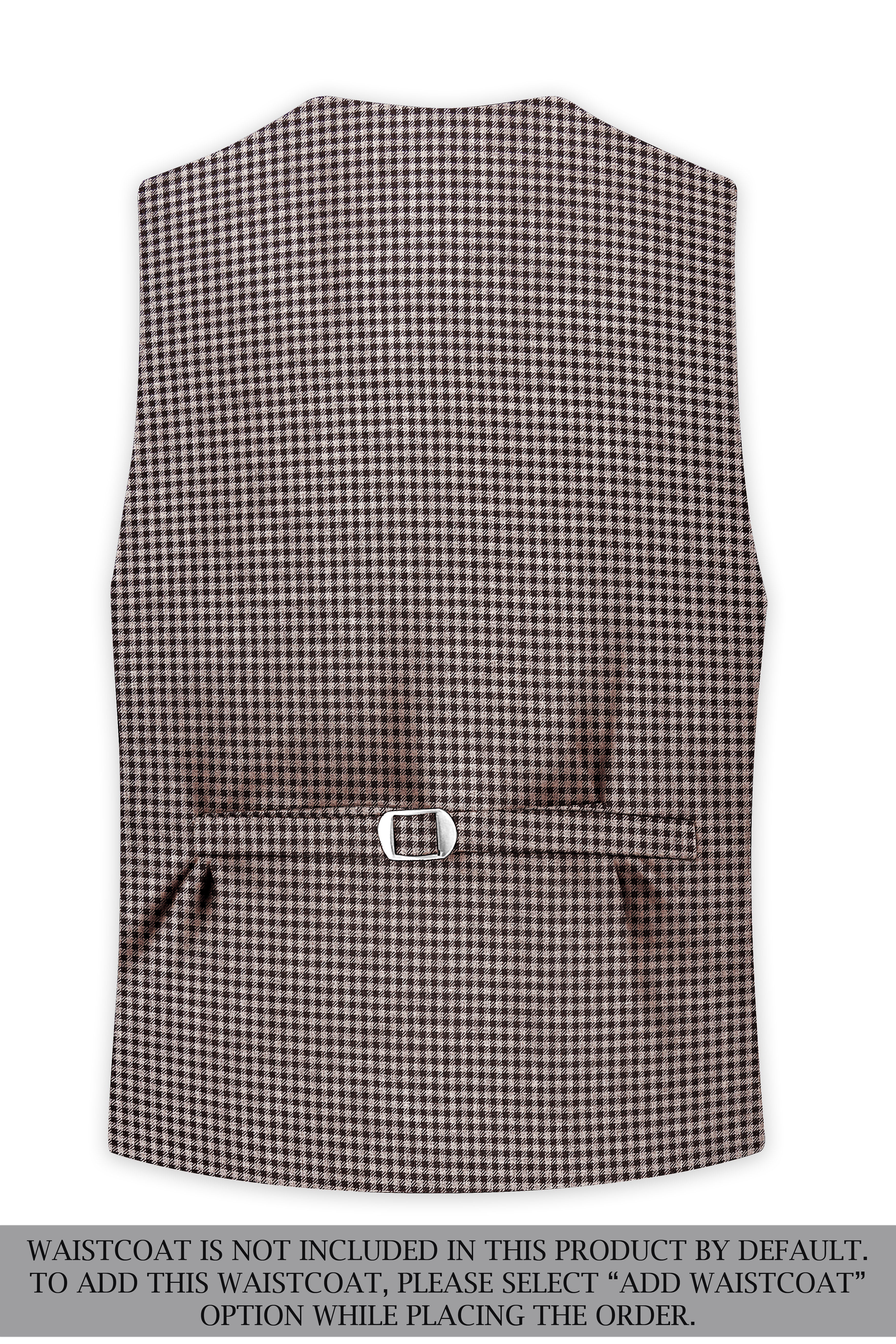 Imperium-Emperor Brown And Swiss Cream Gingham Plaid Tweed Single Breasted Sports Suit