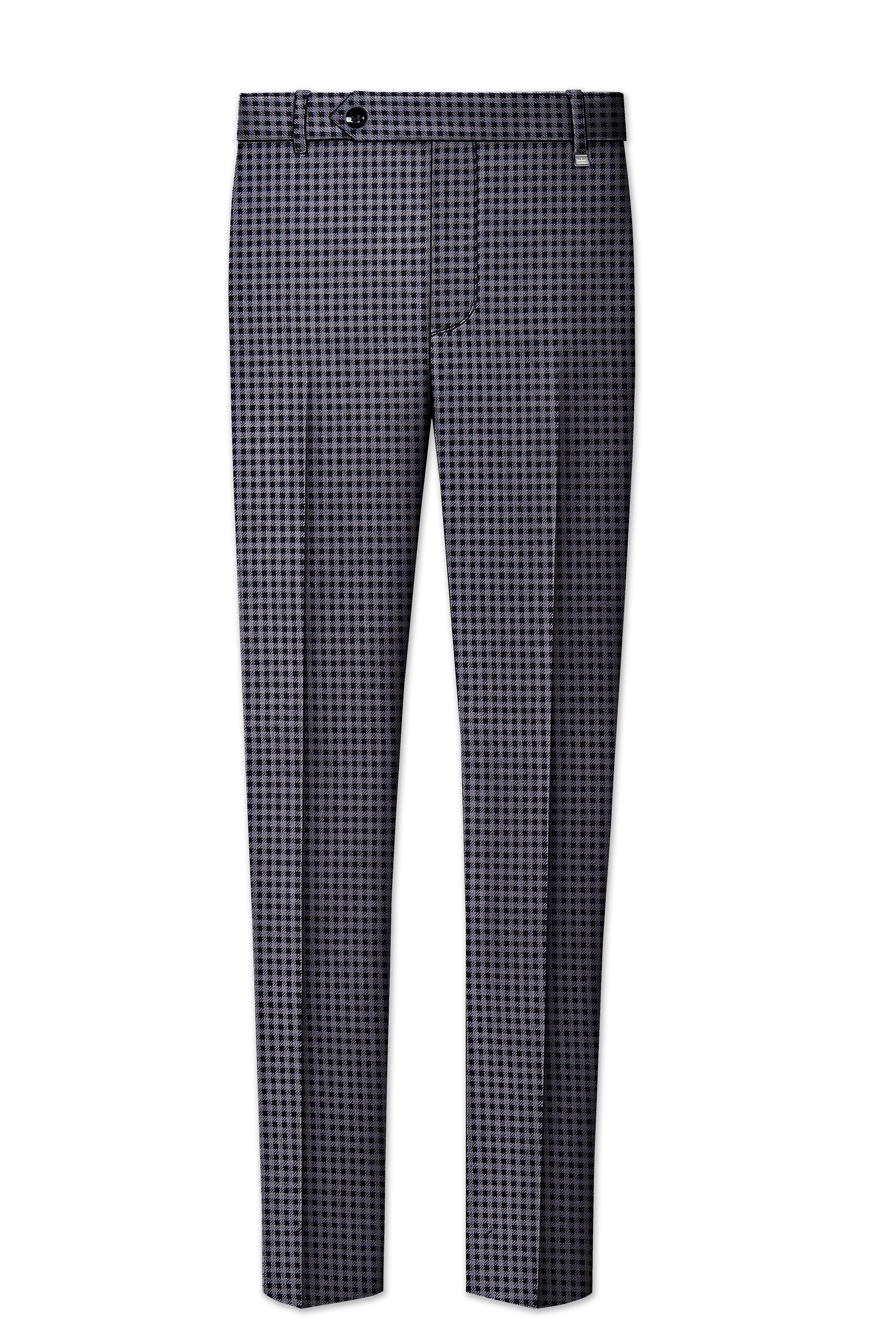Zenith-Mirage Blue And venus Gray Gingham Plaid Tweed Single Breasted Sports Suit