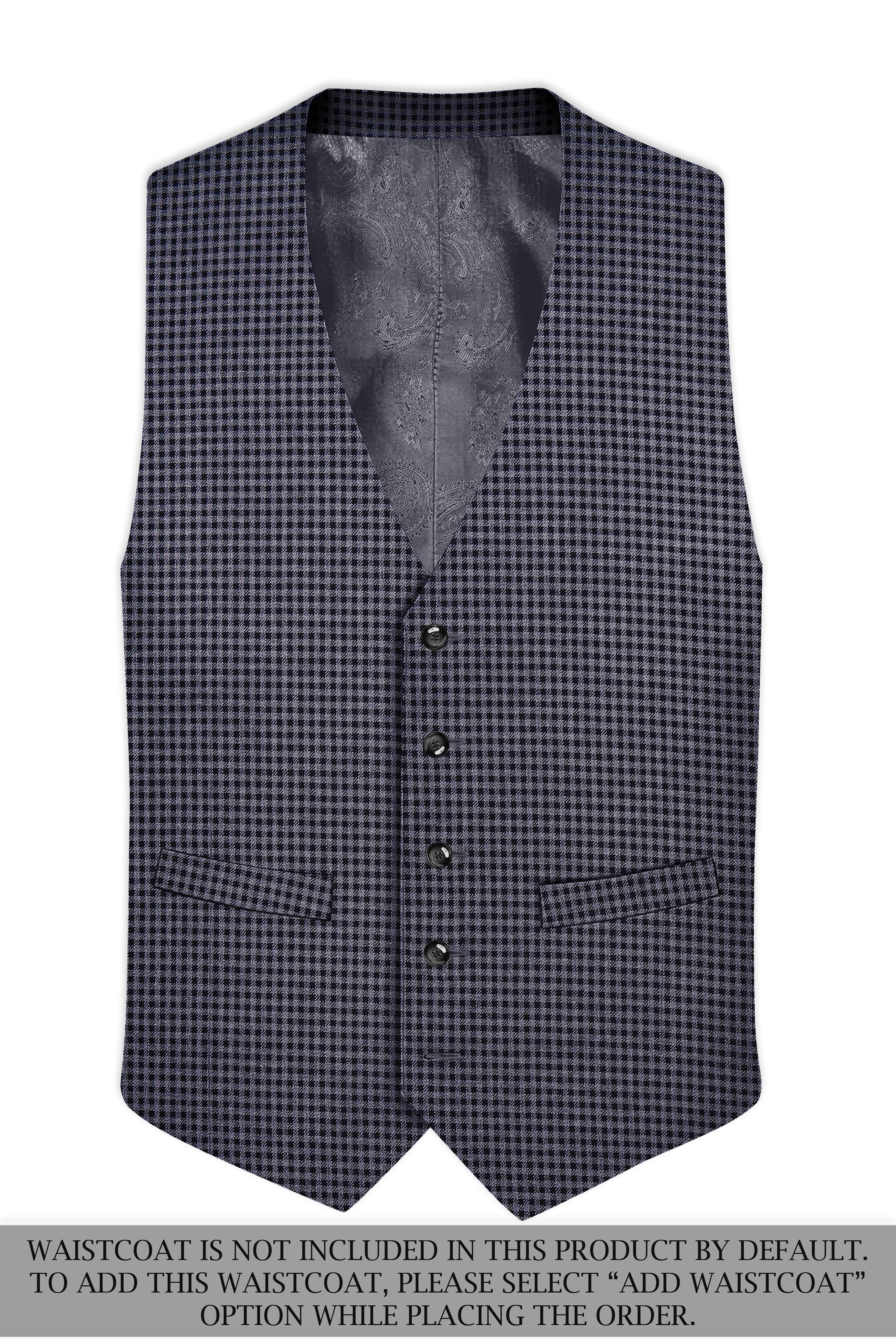 Zenith-Mirage Blue And venus Gray Gingham Plaid Tweed Single Breasted Sports Suit
