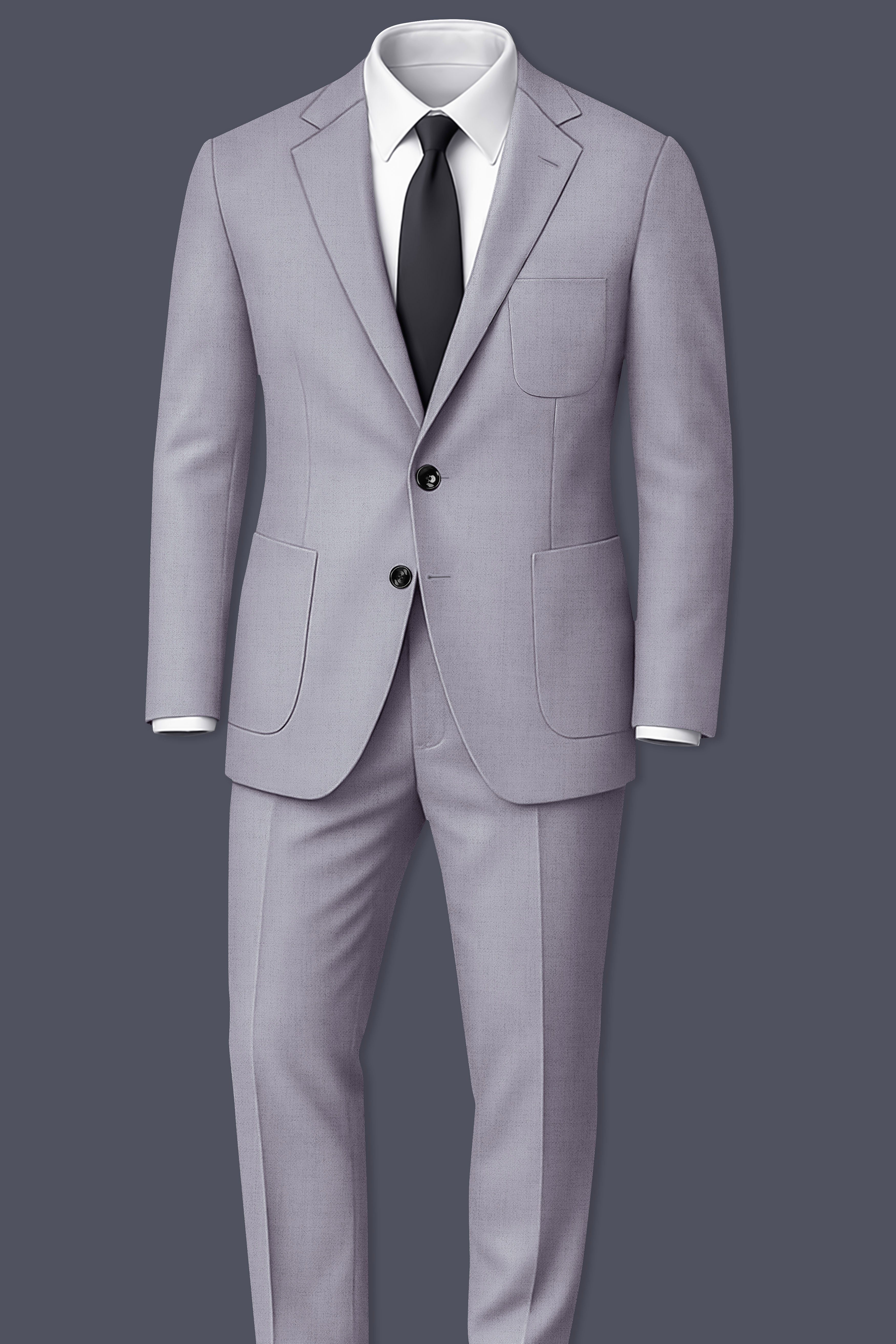 Alpine-Mountain Mist Gray Textured Premium Wool Rich Single