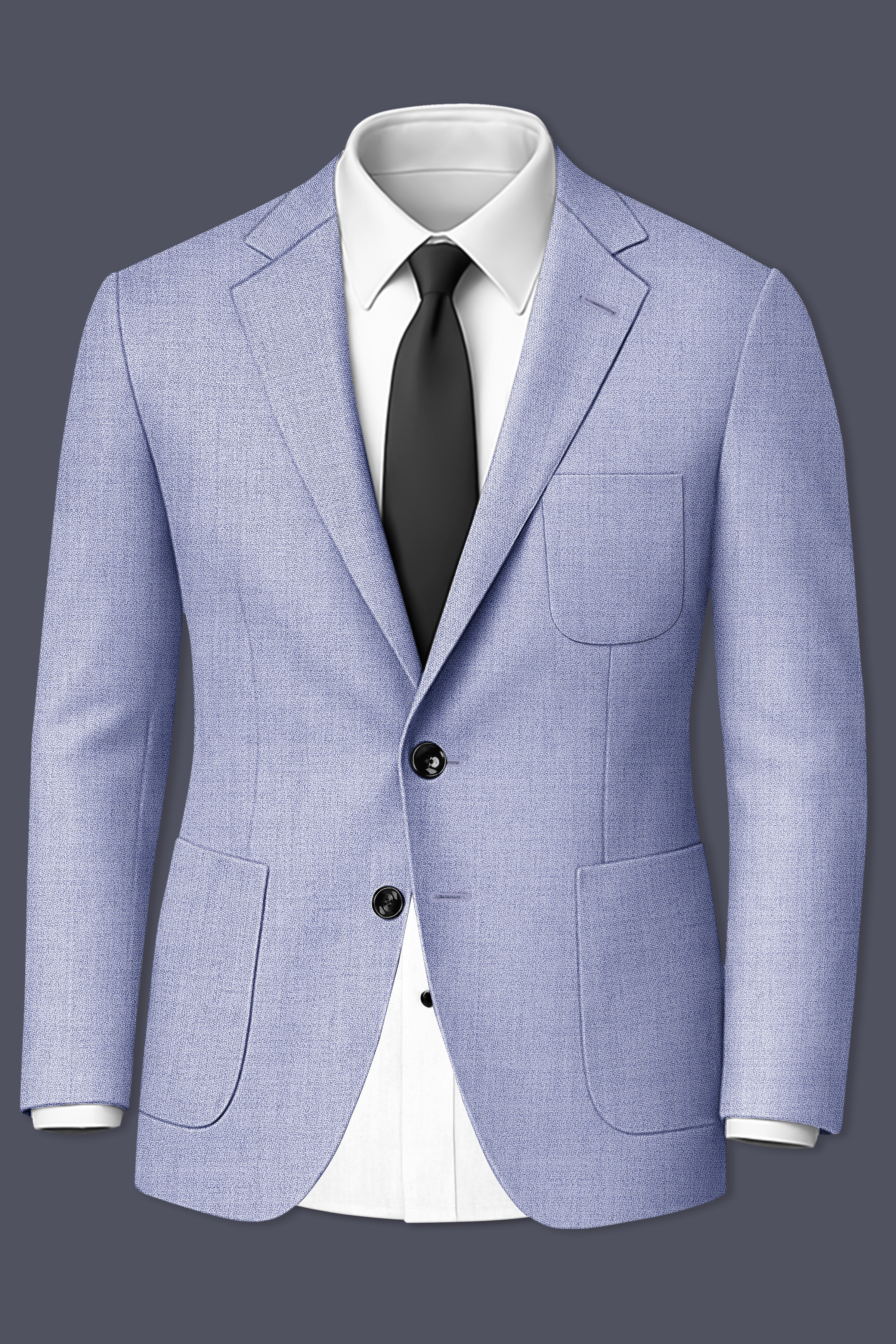 Nordic-Logan Blue Textured Tweed Single Breasted Sports Suit