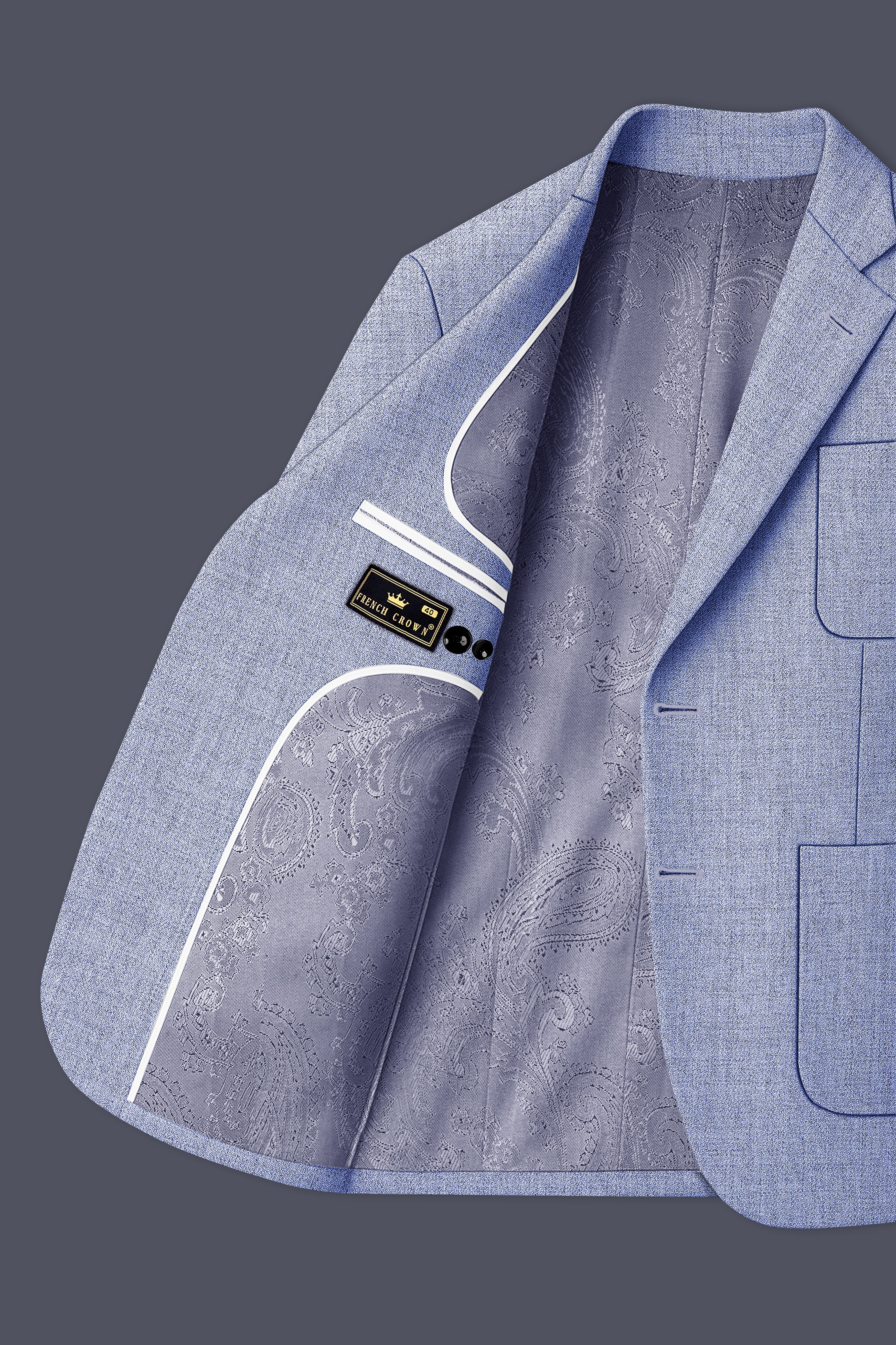 Nordic-Logan Blue Textured Premium Wool Rich Single Breasted Suit