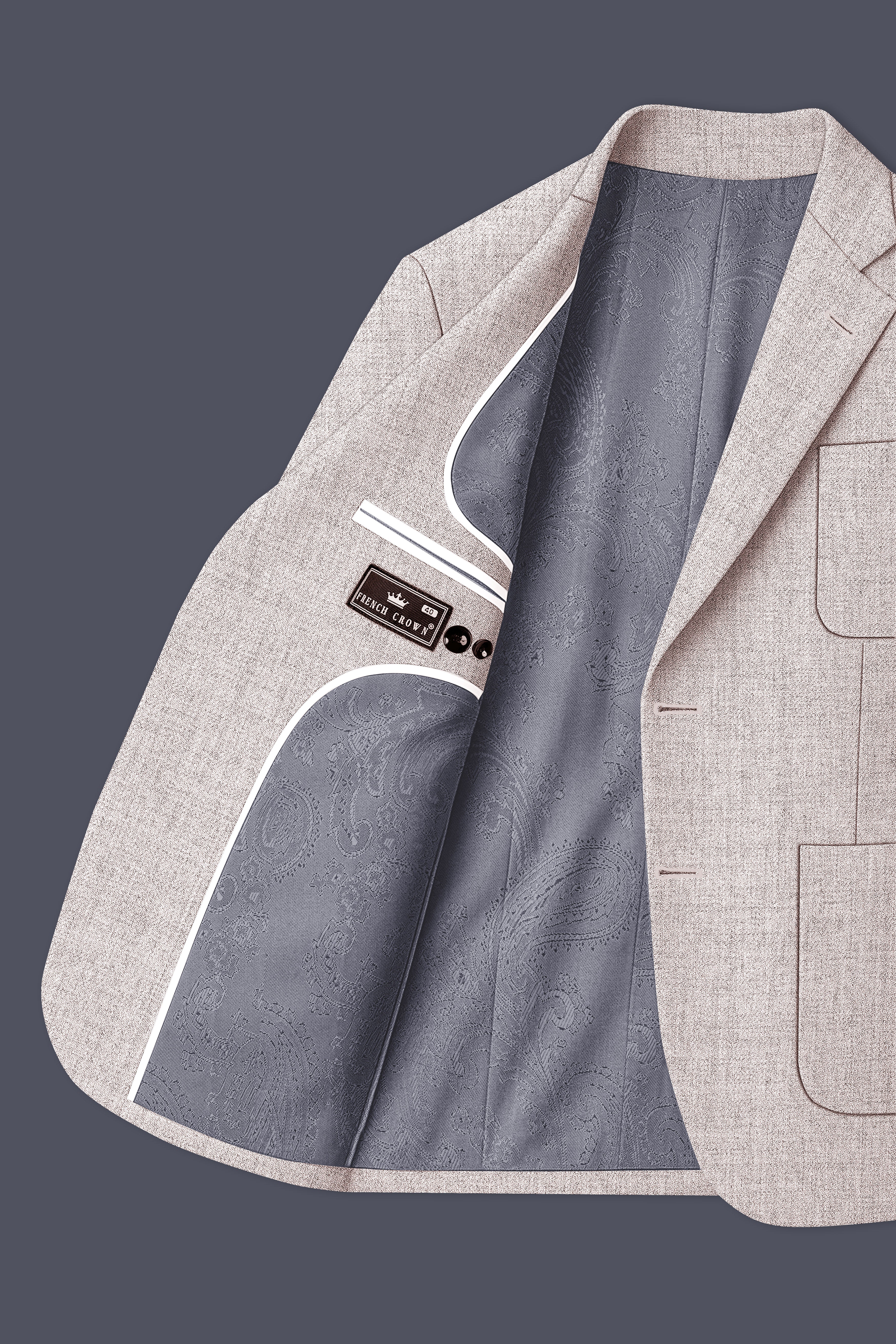 Ivorytail-Timberwolf Cream Textured Tweed Single Breasted Sports Suit