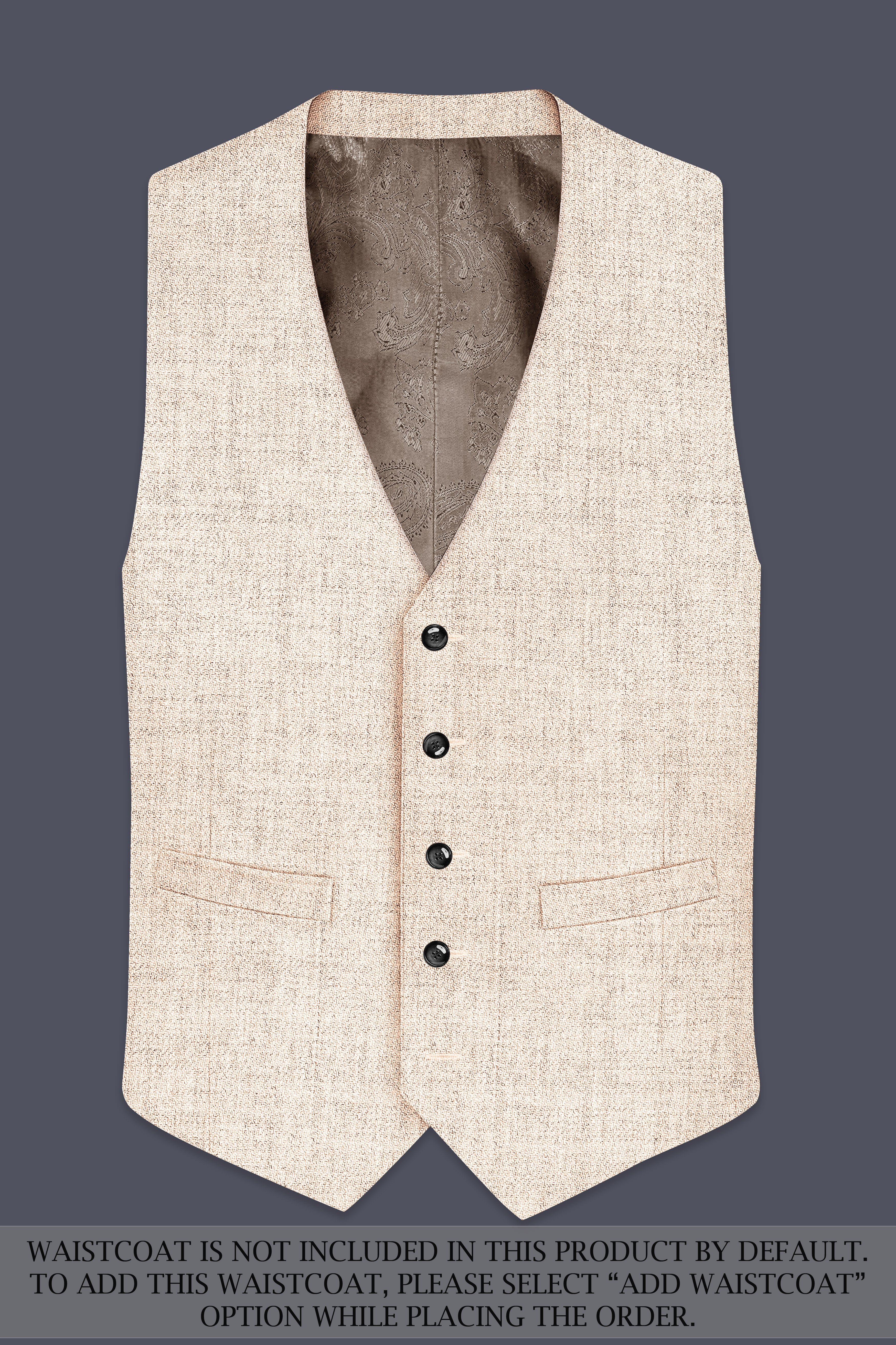 Velour-Derby Cream Textured Tweed Single Breasted Sports Suit