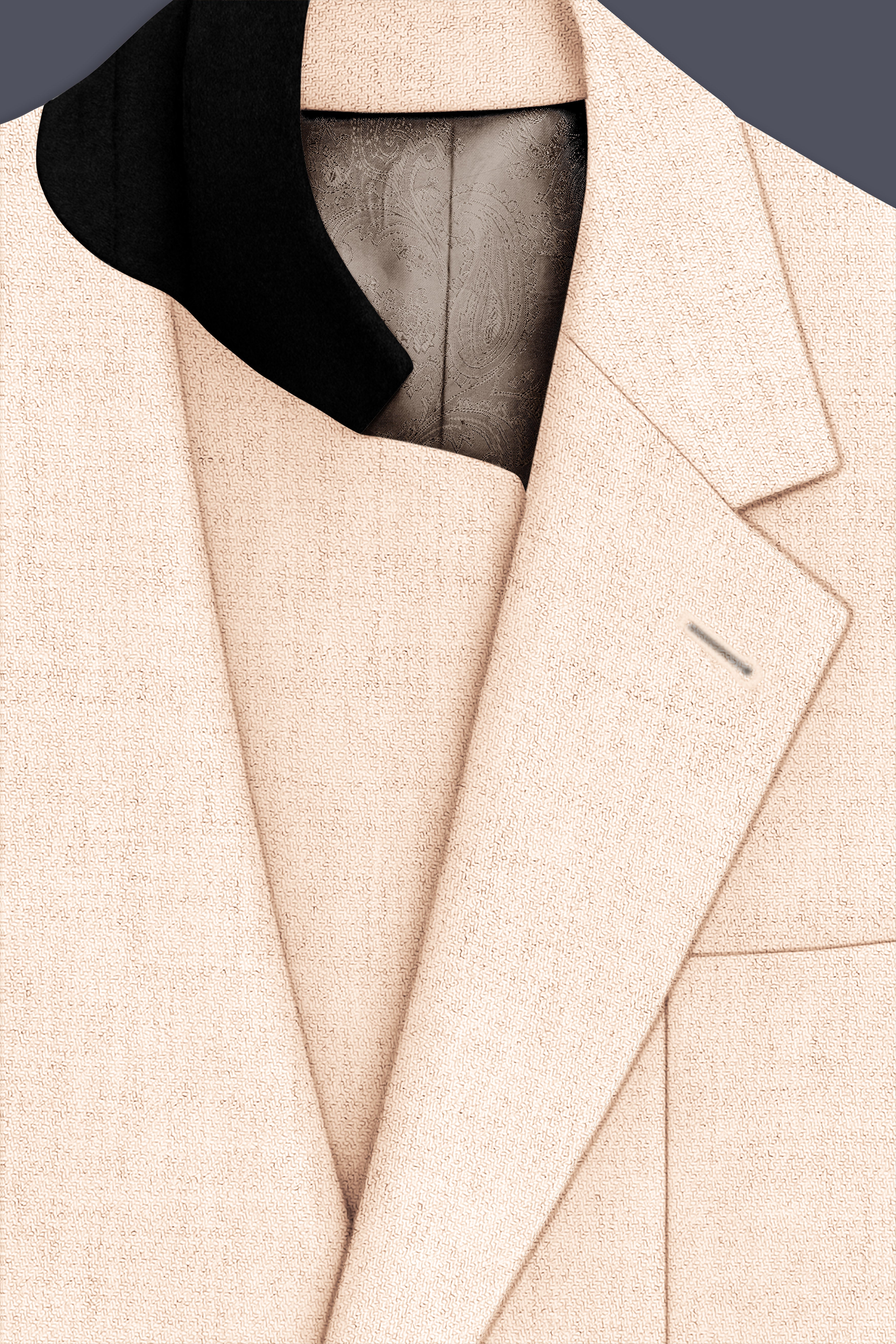 Velour-Derby Cream Textured Tweed Single Breasted Sports Suit