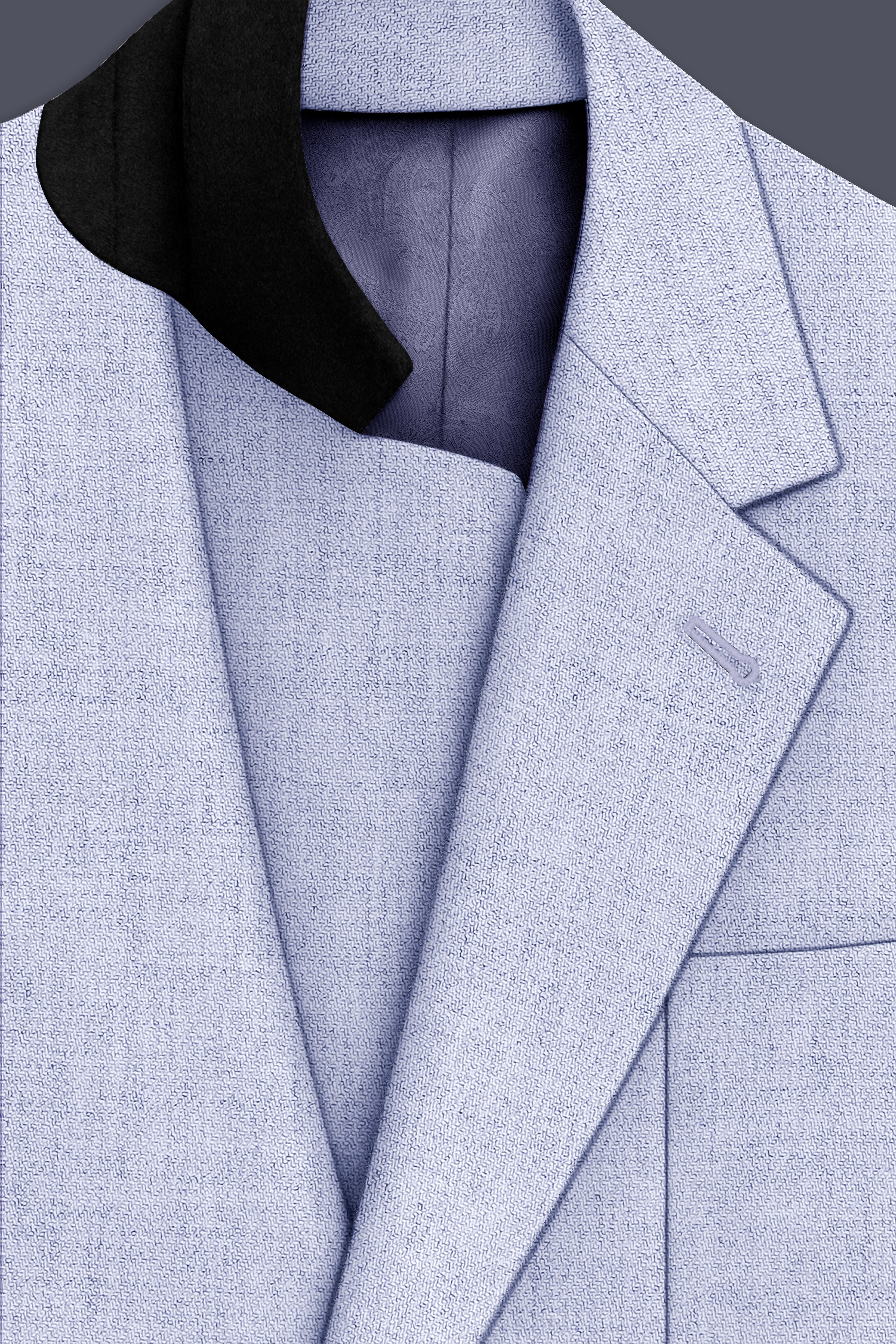 Celestia-Frosted Lilac Blue Textured Tweed Single Breasted Sports Suit