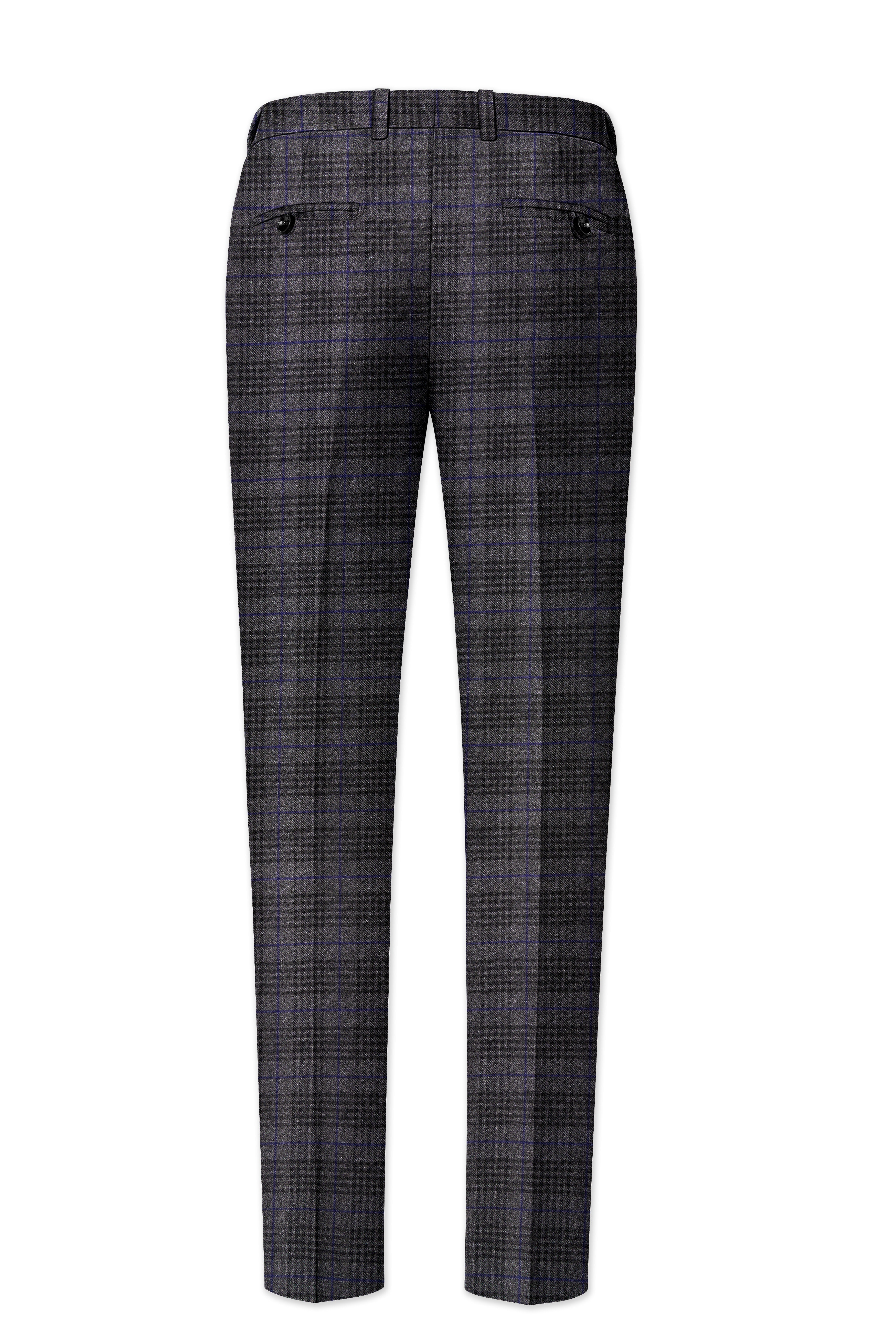 Cinerro-Shark Gray Plaid Tweed Double Breasted Suit