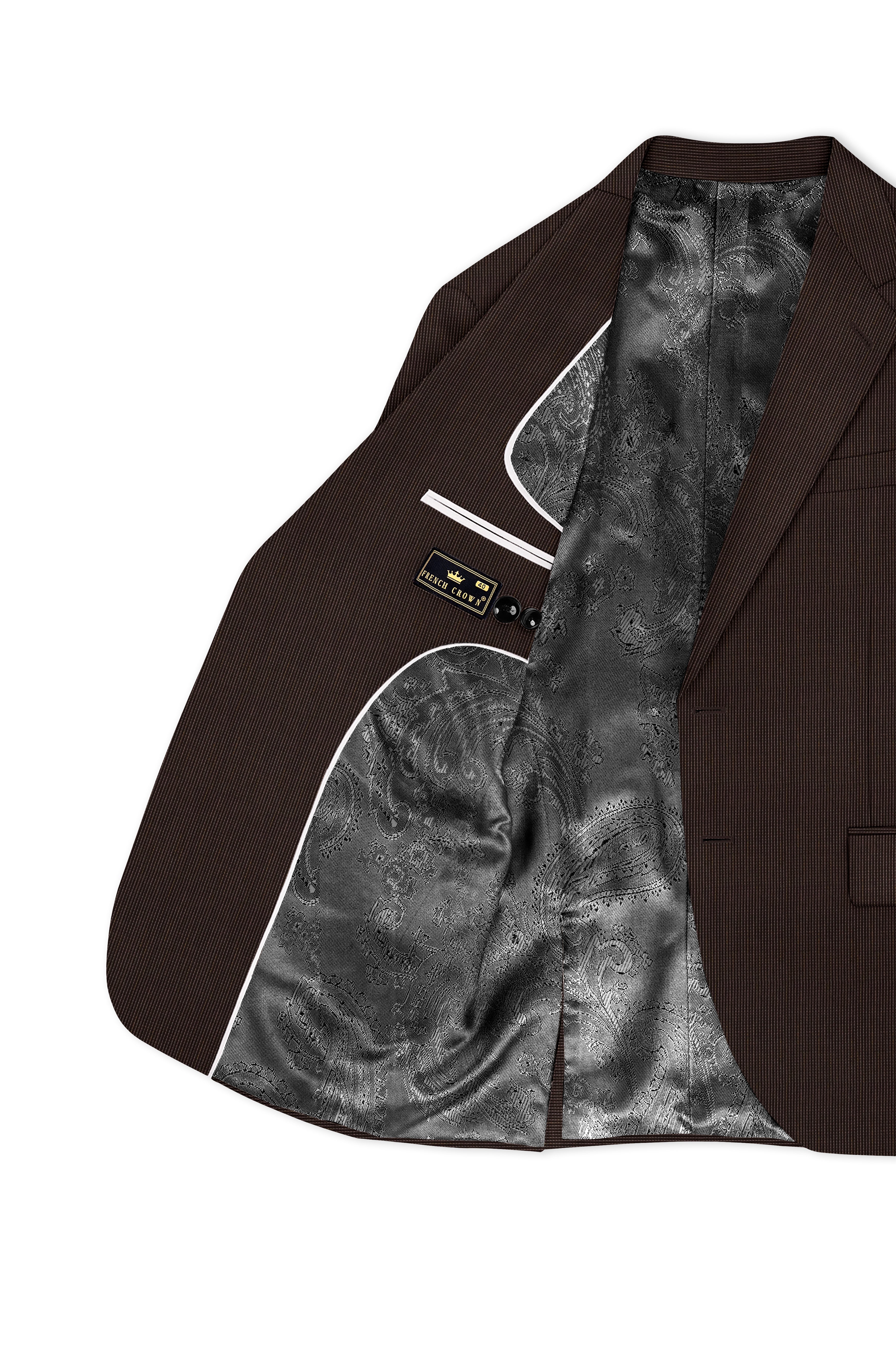 Brunvoro-Acadia Brown Textured Wool Rich Single Breasted Suit
