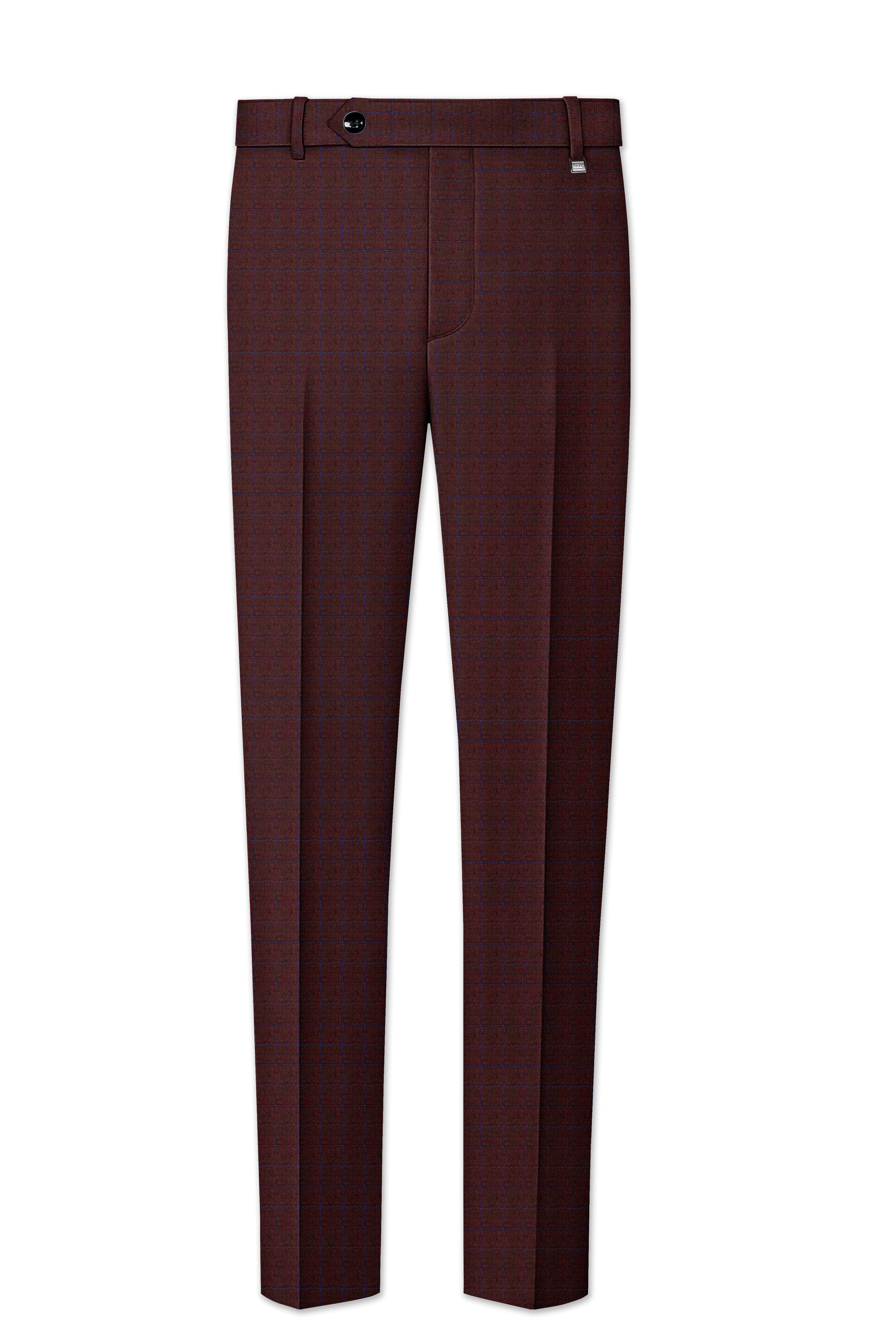 Wolvoro-Eclipse Brown Plaid Wool Rich Single Breasted Suit