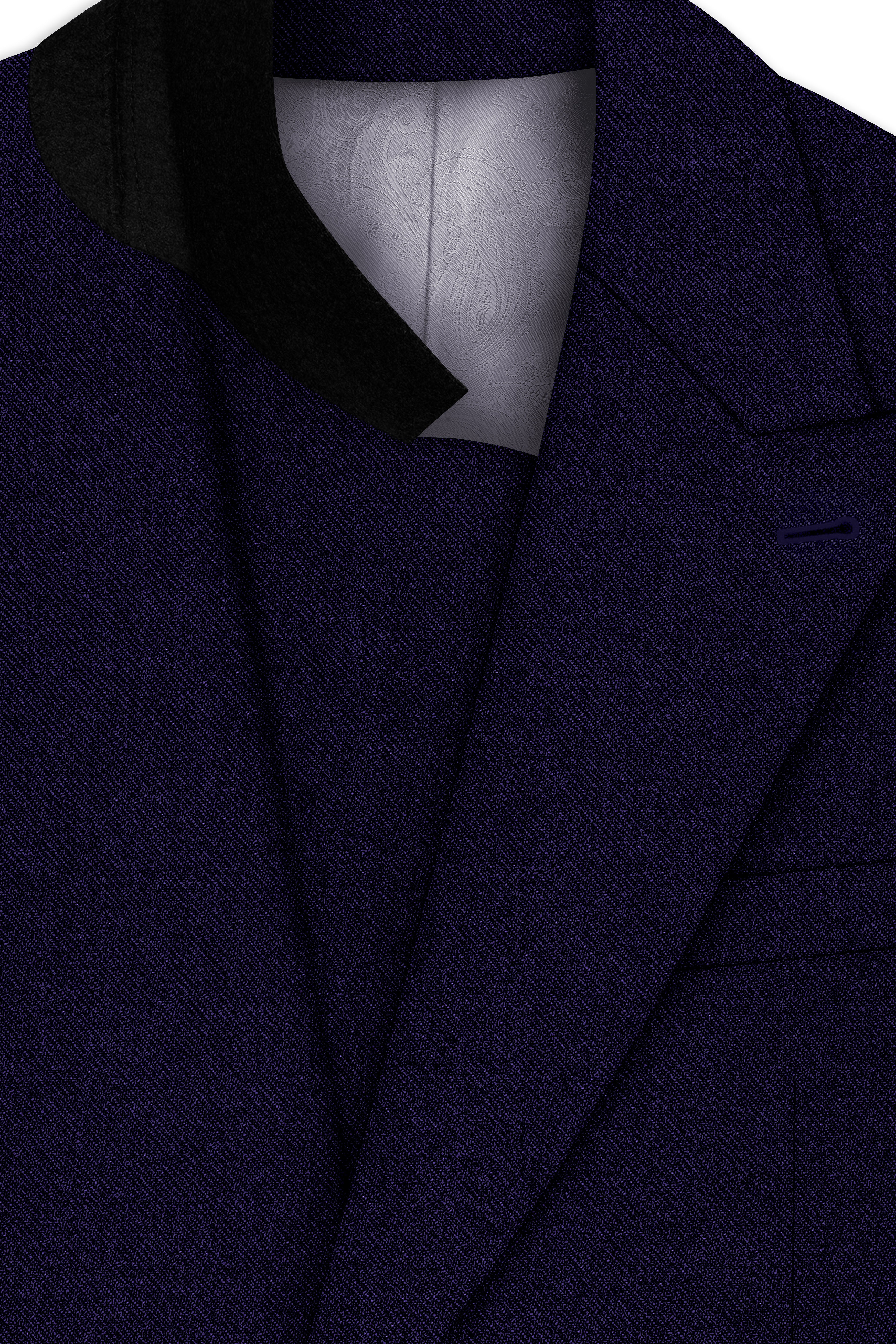 Bluvoro-Mirage Blue Textured Tweed Double Breasted Suit