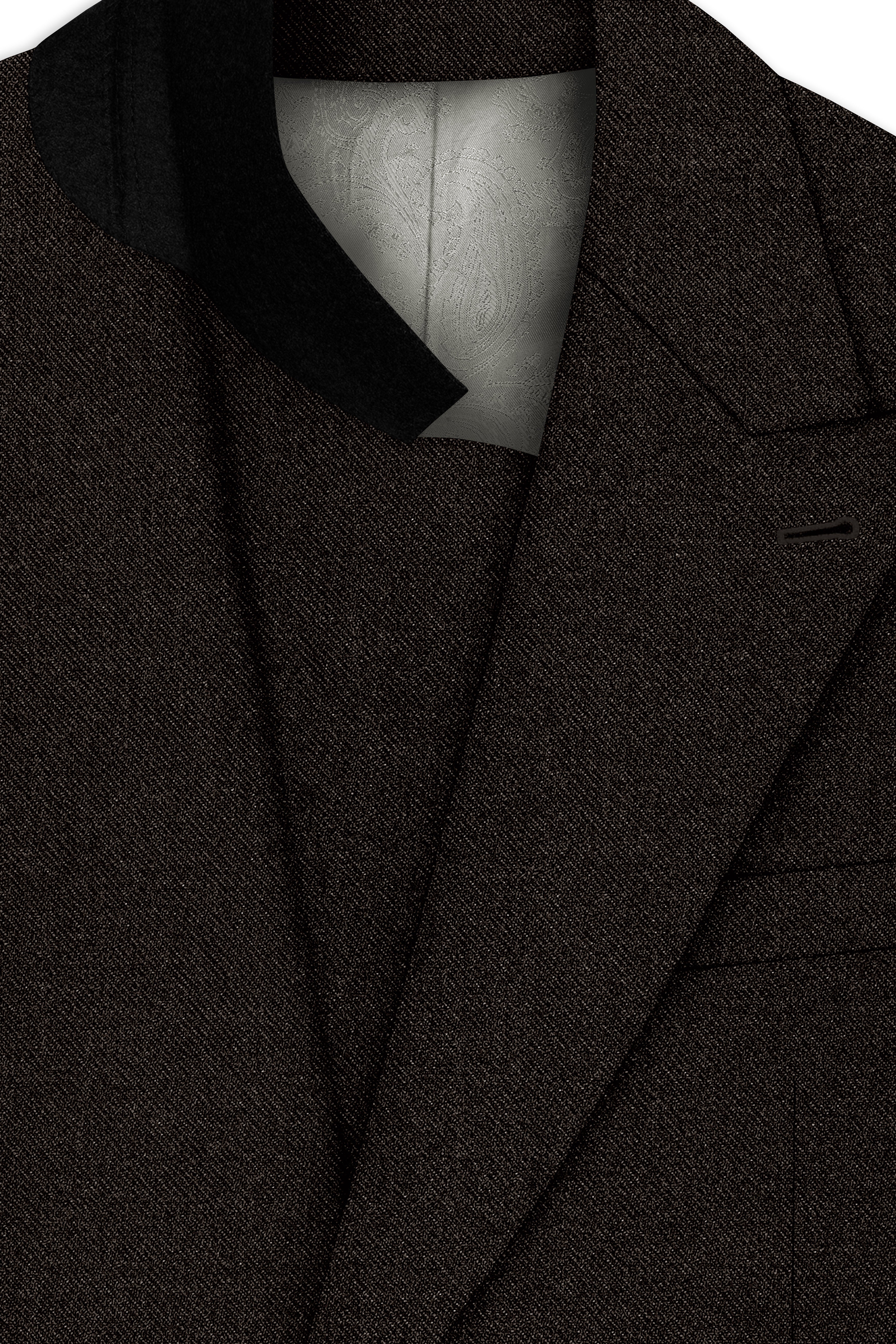 Auregond-Gondola Brown Textured Tweed Double Breasted Suit