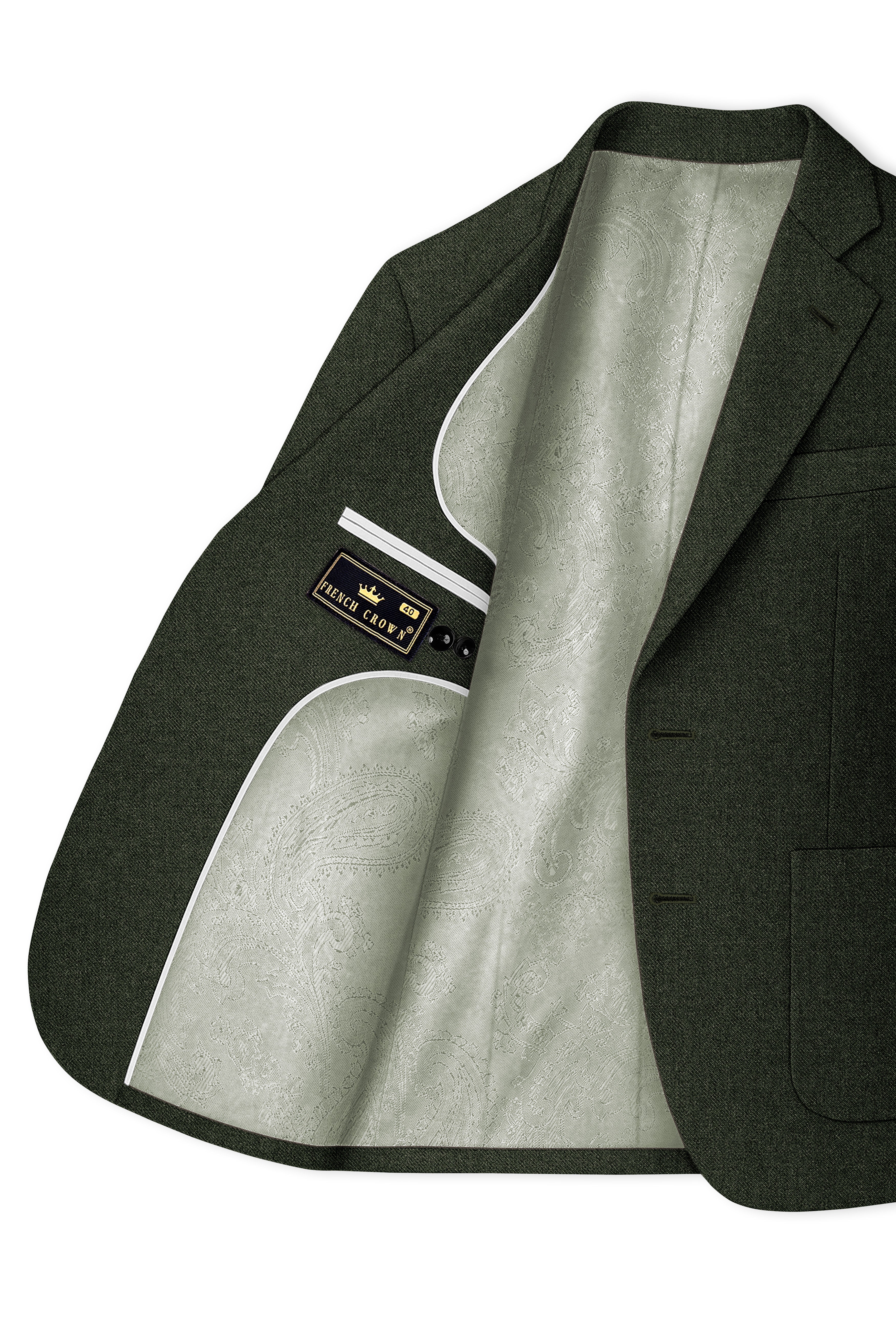 Olvoro-Rifle Green Textured Tweed Single Breasted Sports Suit