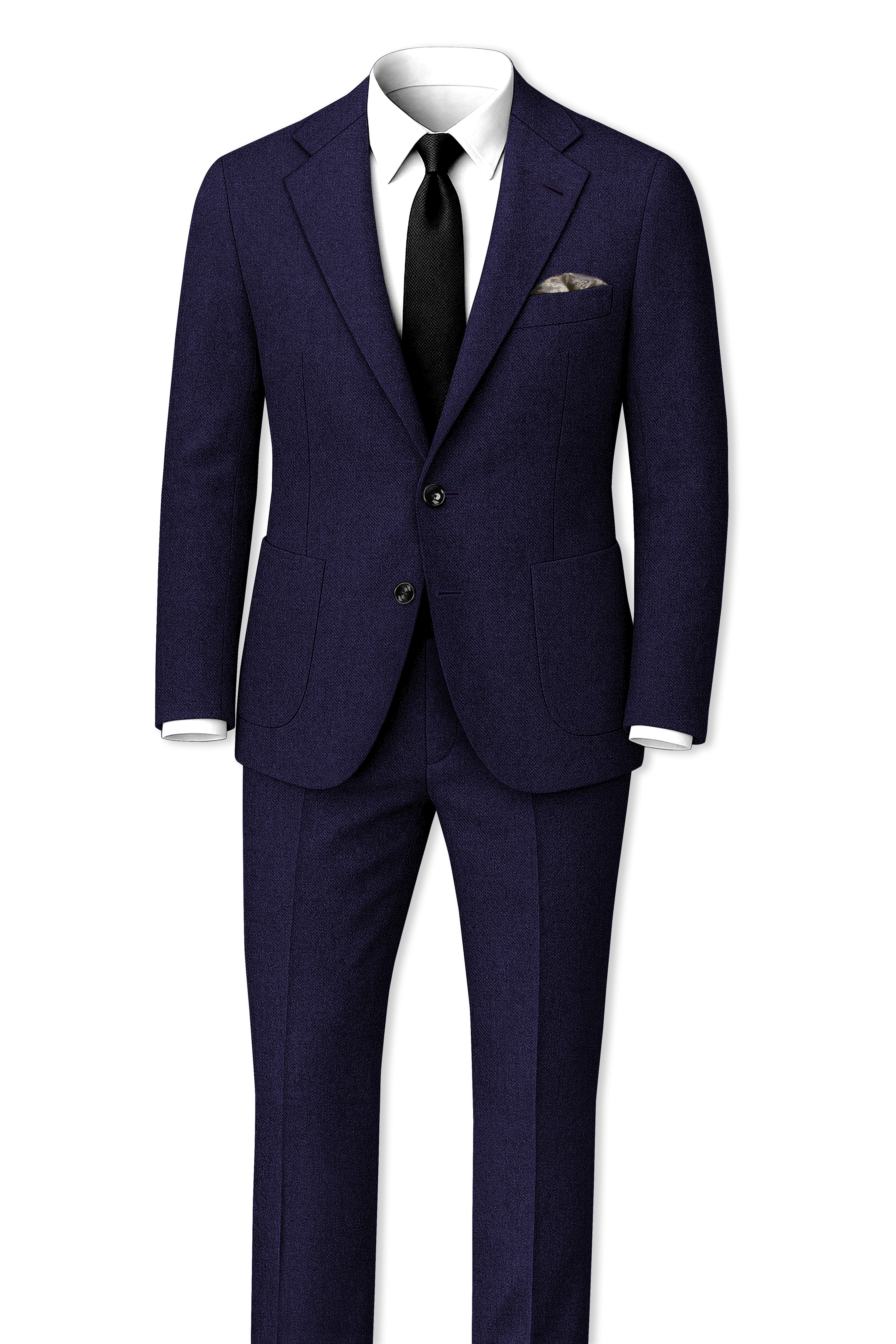 Bluvoro-Mirage Blue Textured Tweed Single Breasted Sports Suit