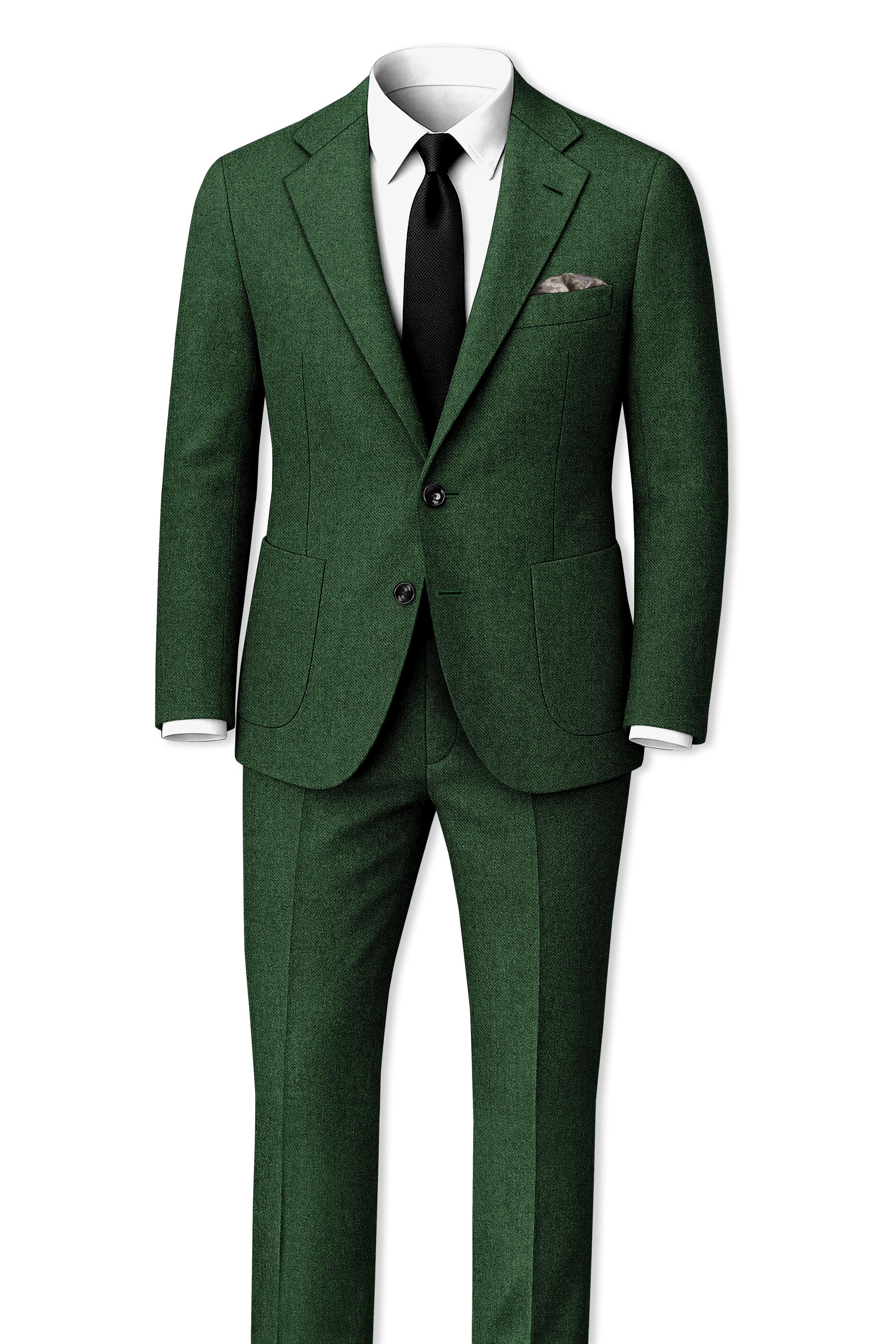 Virenza-Mystle Green Textured Tweed Single Breasted Sports Suit