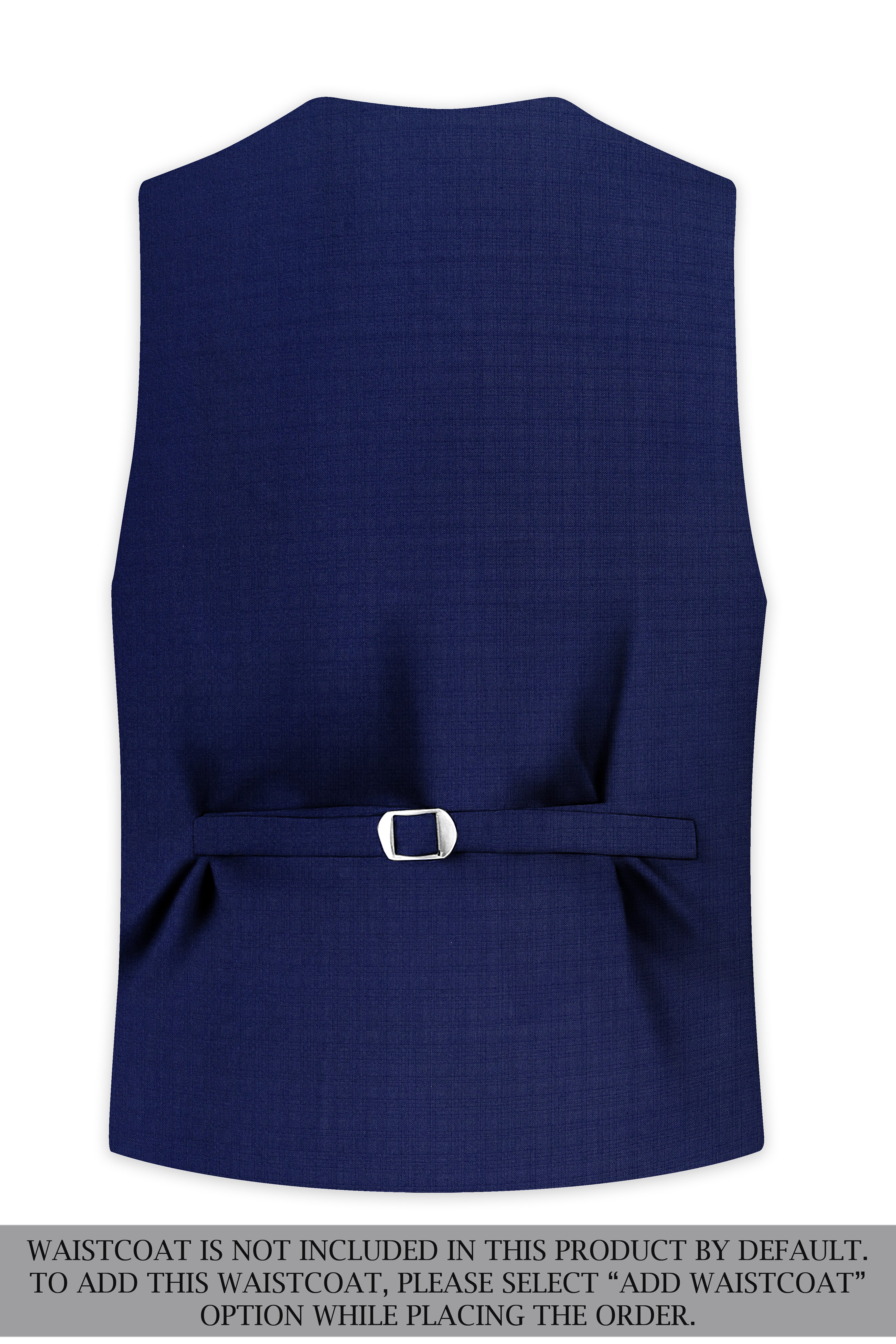 Bluvoro-Space Blue Textured Wool Rich Single Breasted Suit