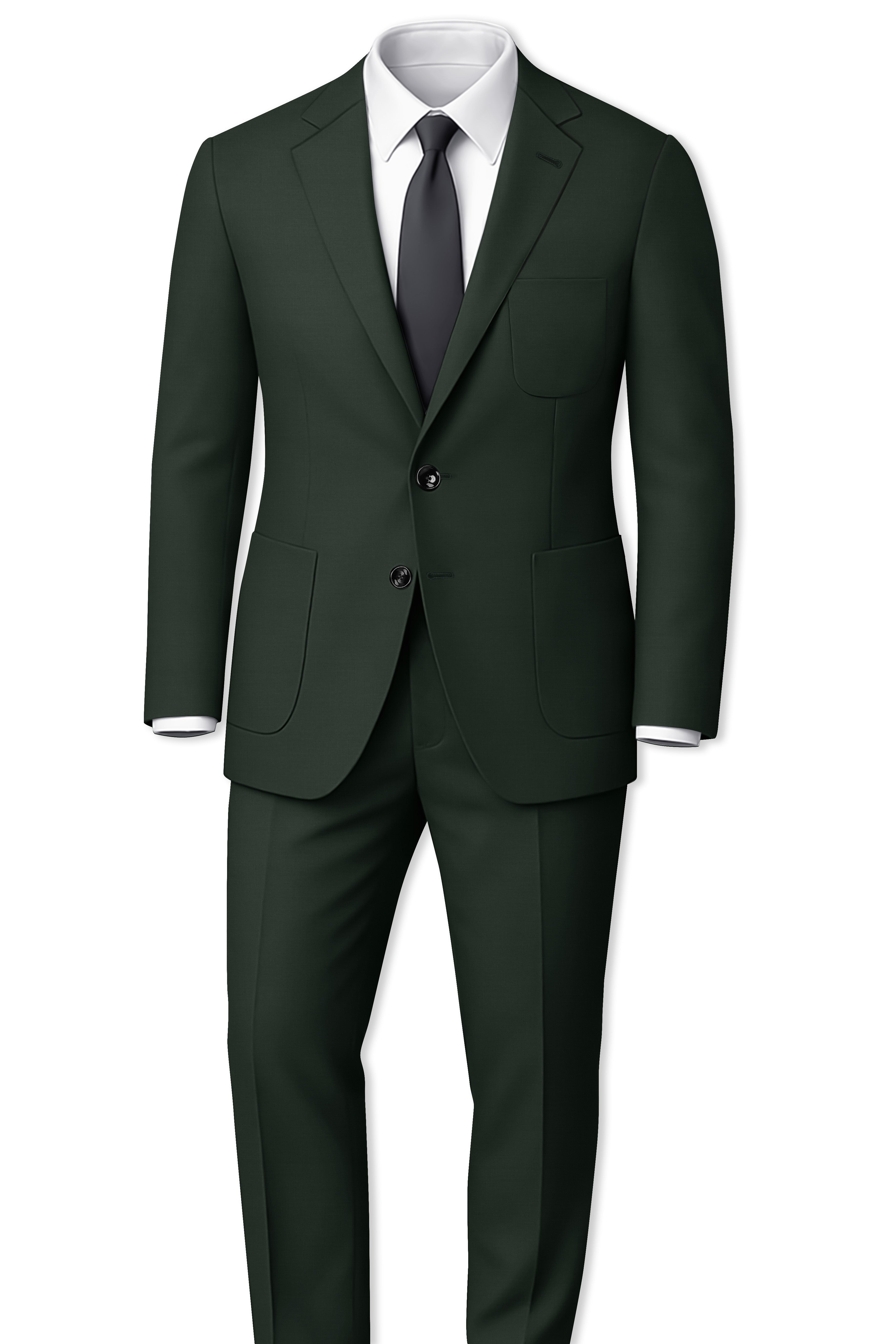Virenza-Rangoon Green Solid Premium Cotton Single Breasted Sports Suit