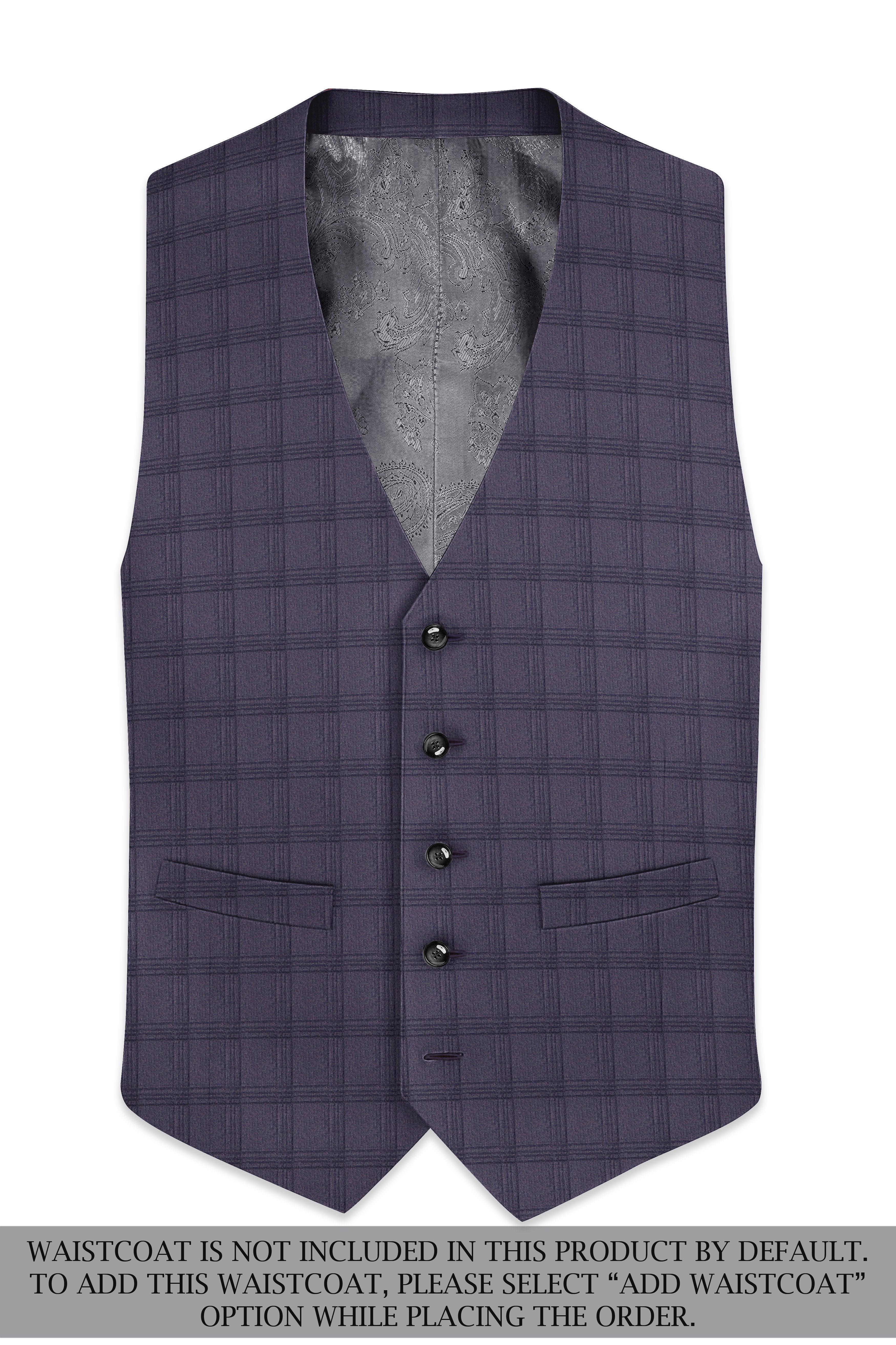 Auretuna-Tuna Blue Tonal Check Plaid Wool Rich Single Breasted Suit