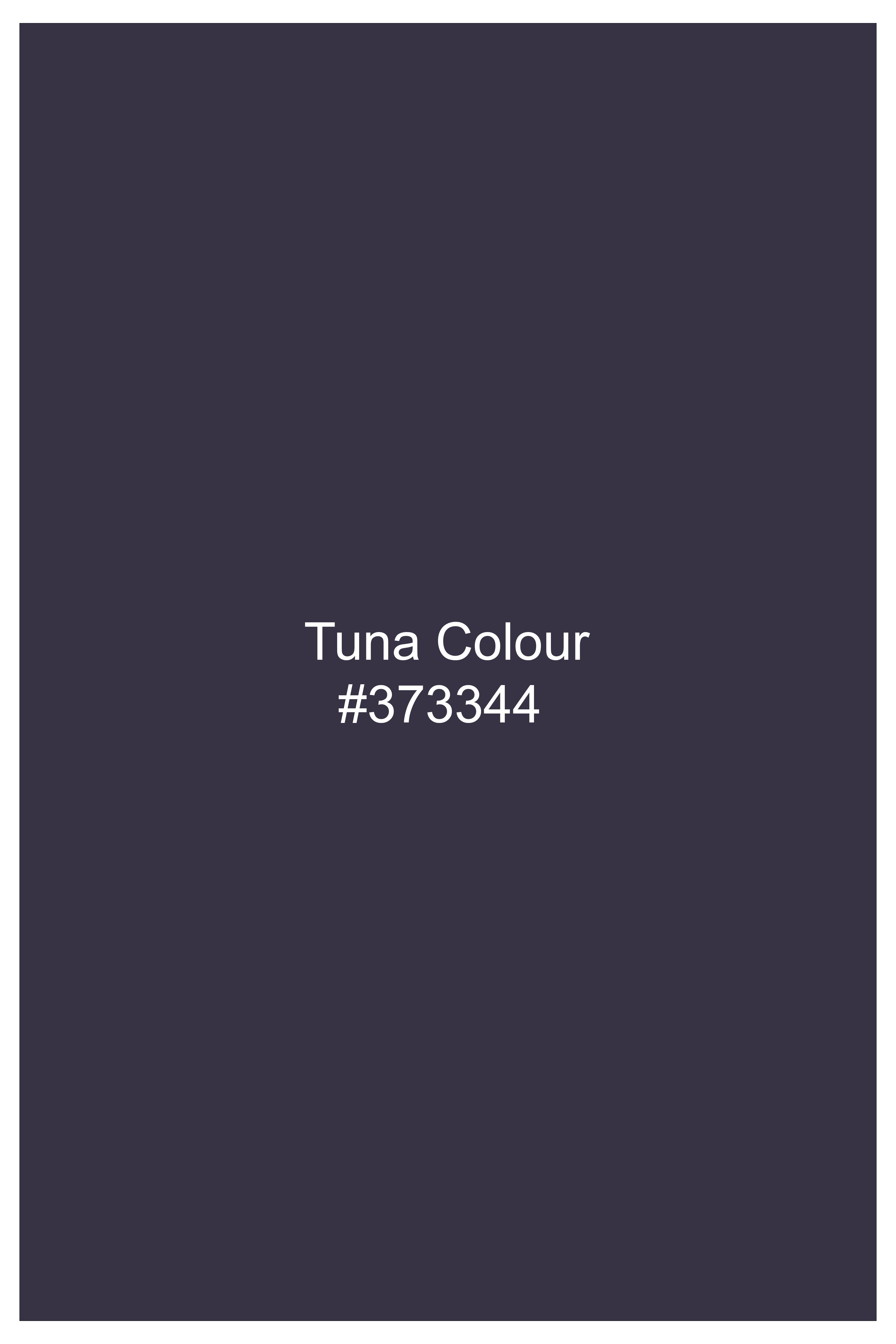 Auretuna-Tuna Blue Tonal Check Plaid Wool Rich Single Breasted Suit