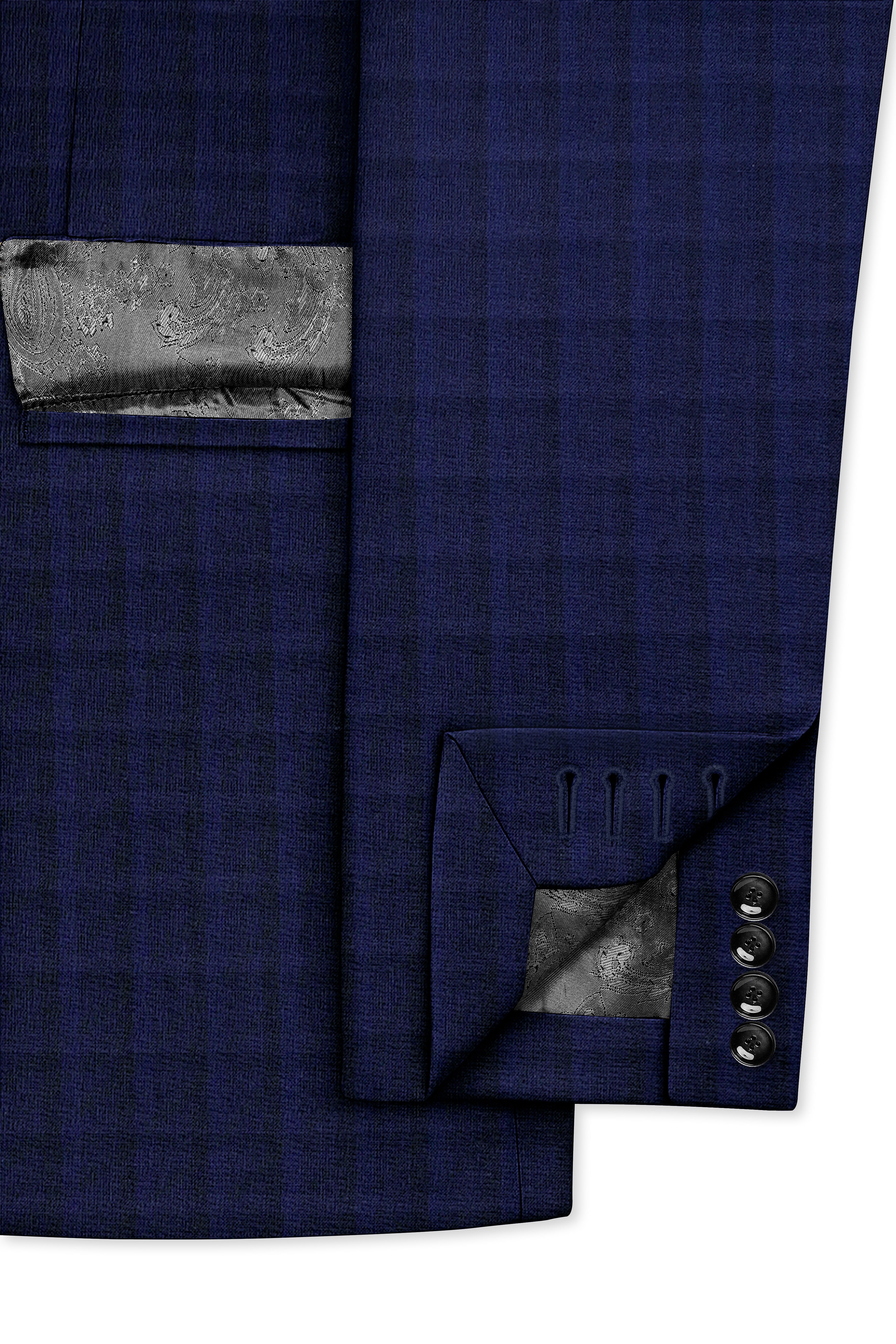 Aurebunt-Bunting Blue Plaid Wool Rich Single Breasted Suit