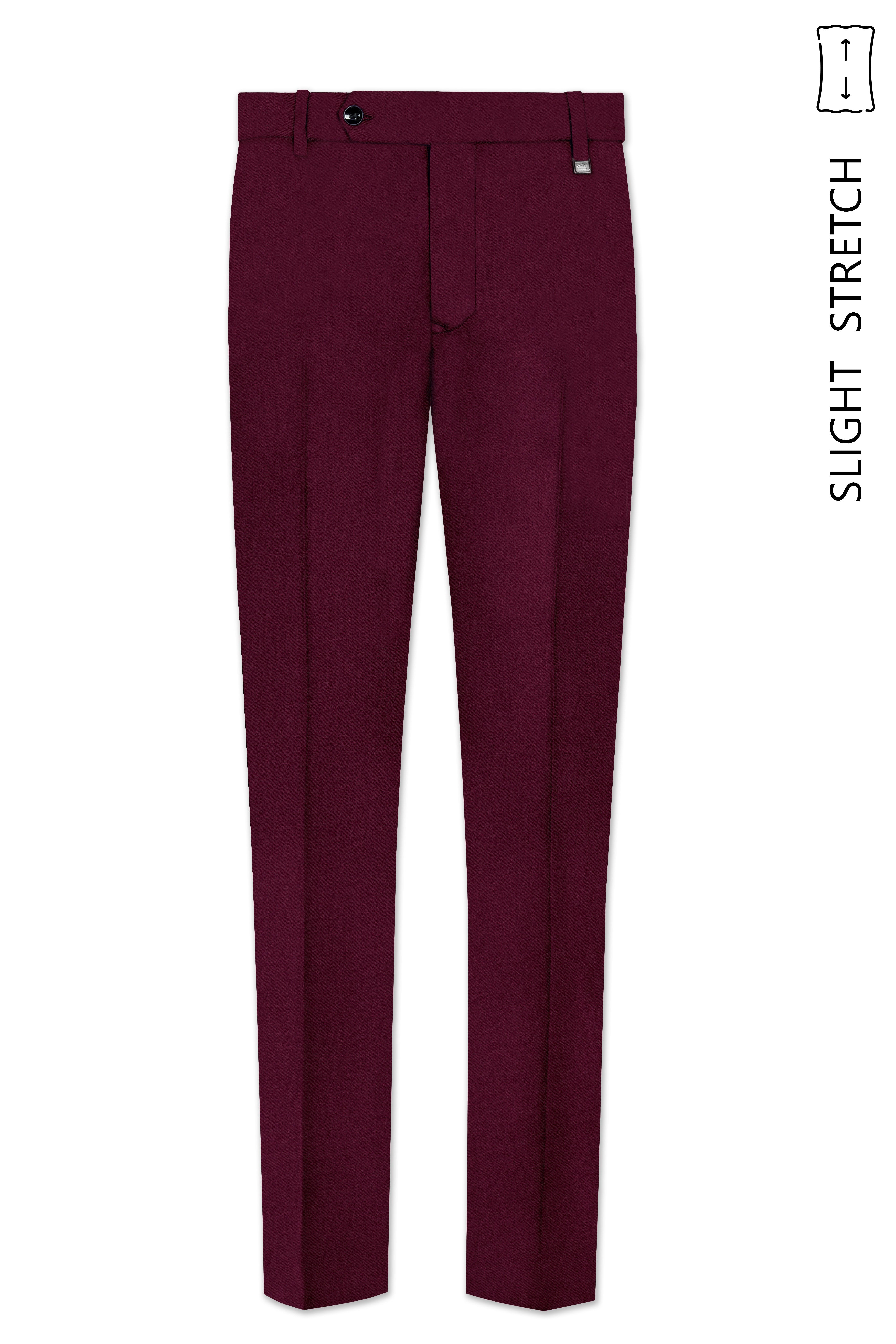 Regal Maroon-Tamarind With Blue Lepal Solid Wool Rich Tuxedo Suit
