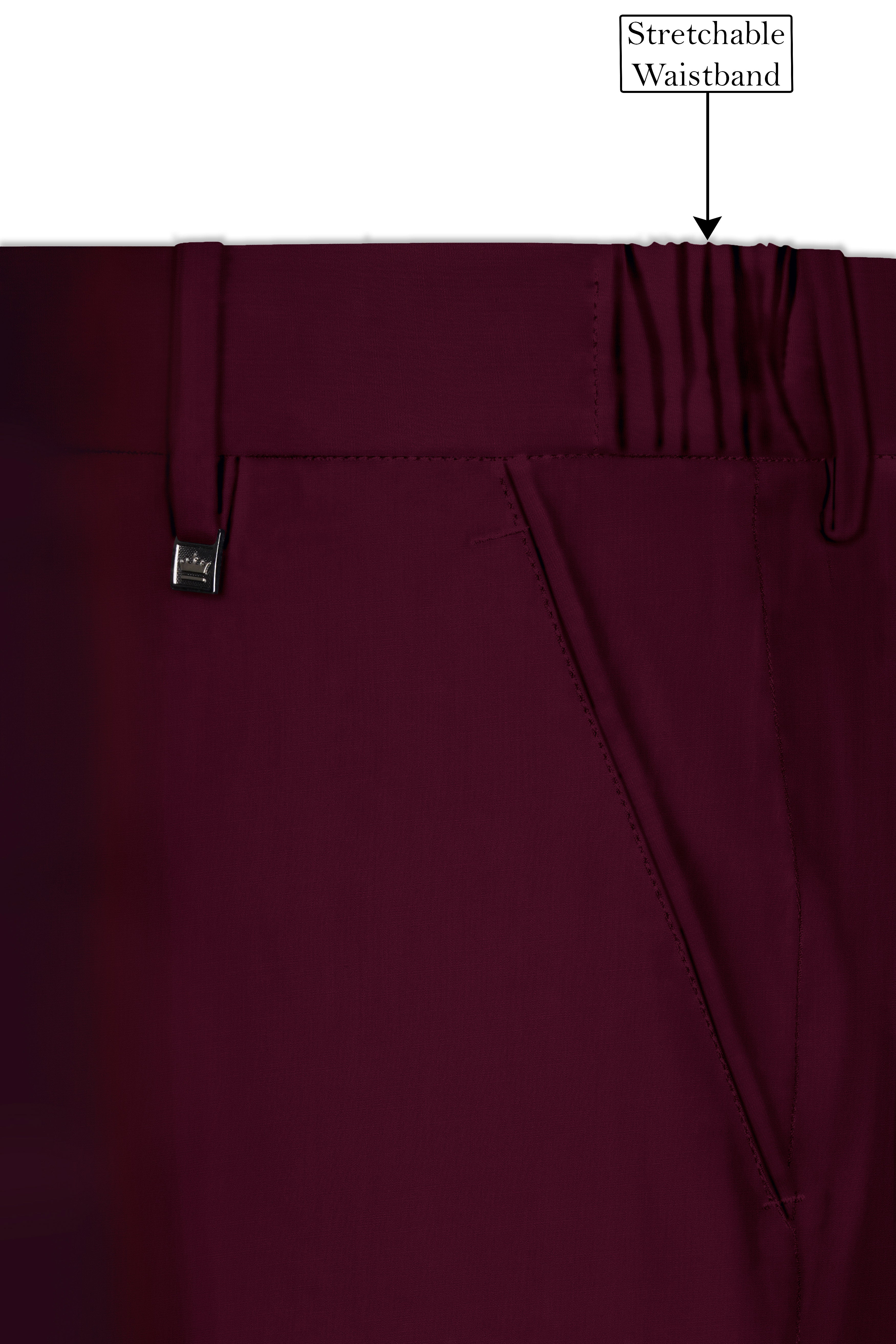 Regal Maroon-Tamarind With Blue Lepal Solid Wool Rich Tuxedo Suit