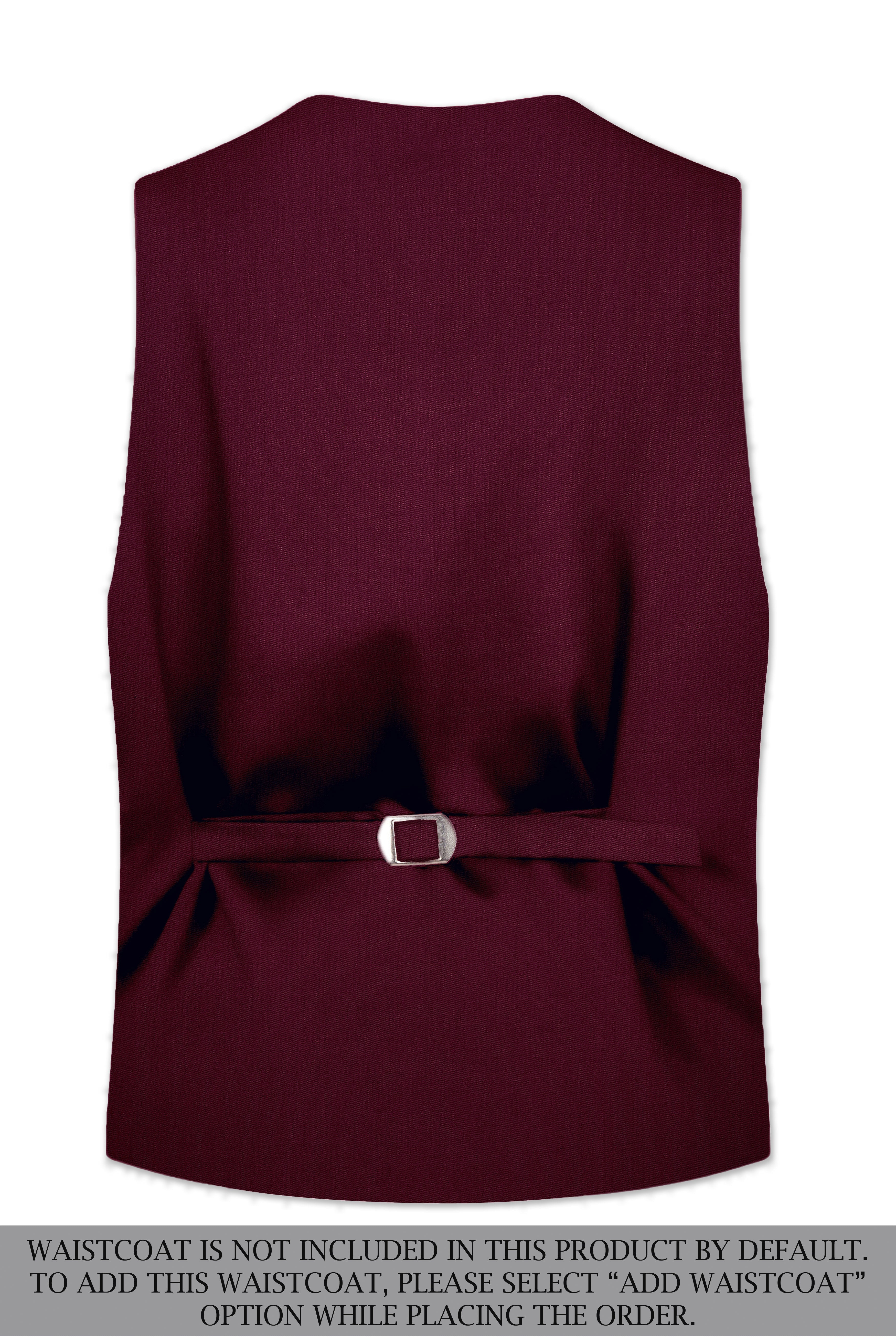 Regal Maroon-Tamarind With Blue Lepal Solid Wool Rich Tuxedo Suit